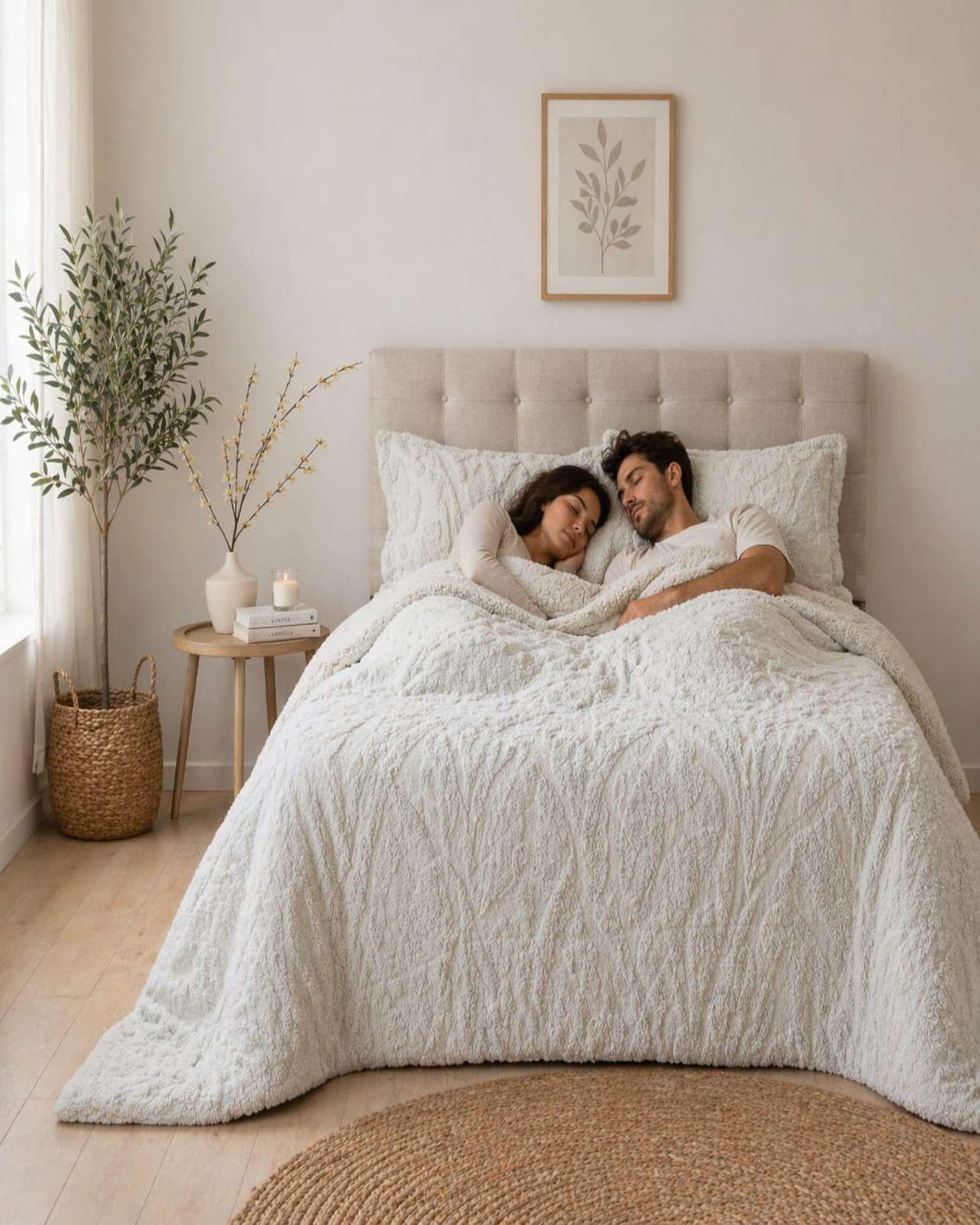 Cubrecama Texturizado Super King Sherpa Jacquard Deluxe D2-3