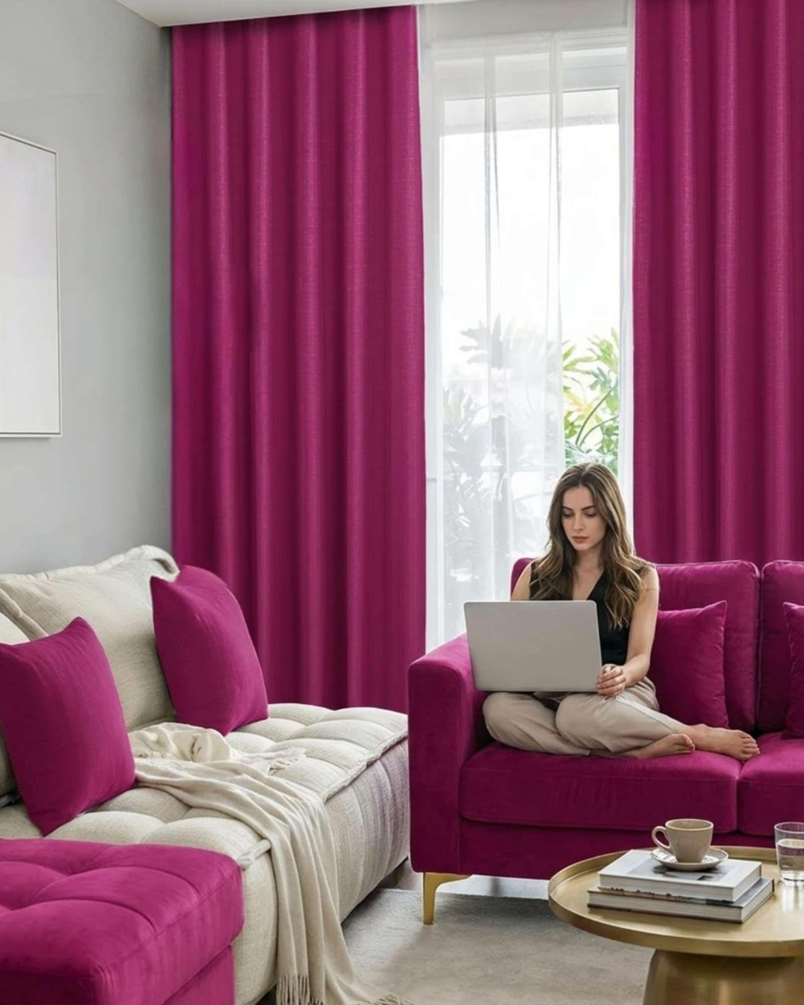 Set de Cortinas Blackout Engomadas Modernas de Lujo m6-0