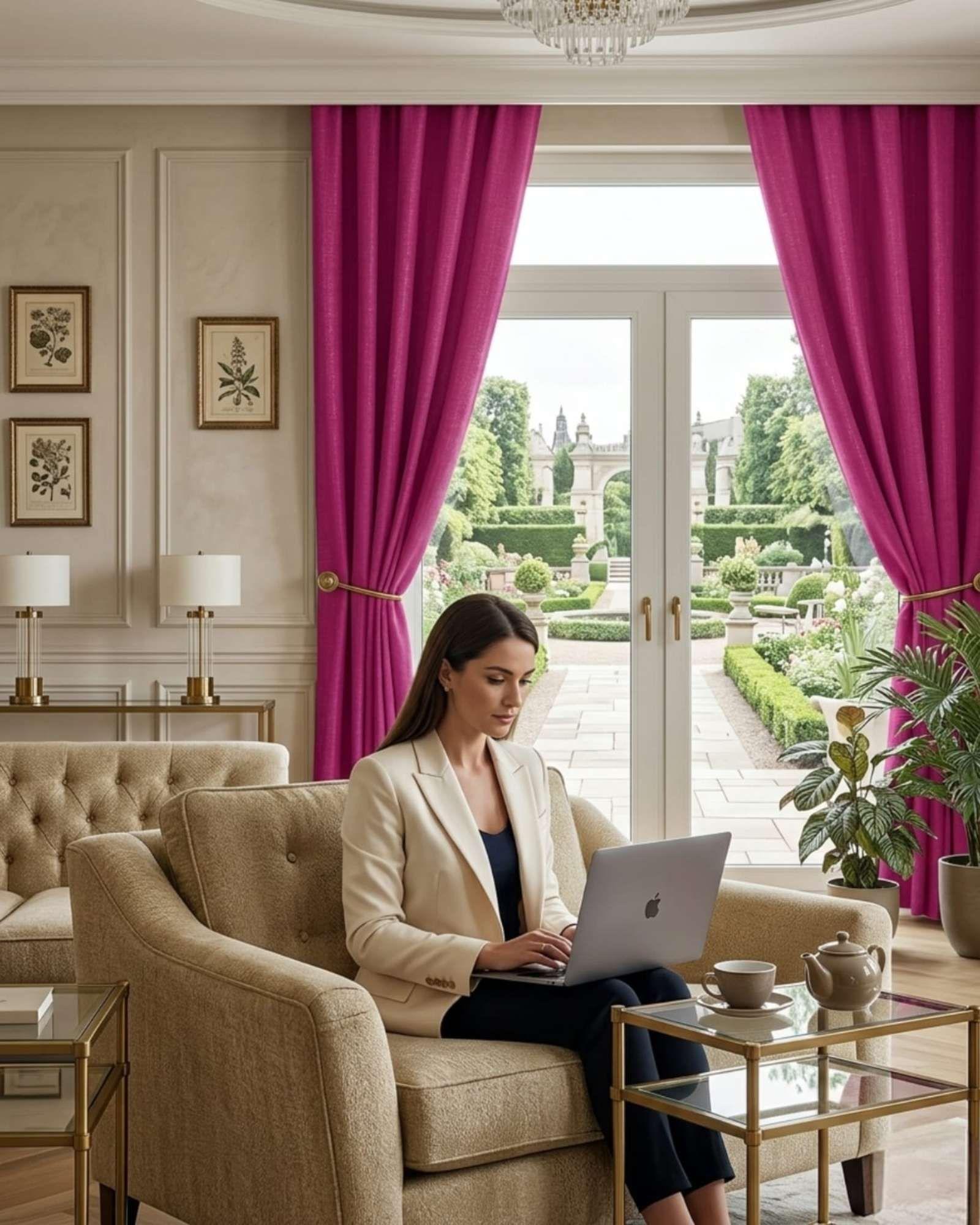 Set de Cortinas Blackout Engomadas Modernas de Lujo m6-2