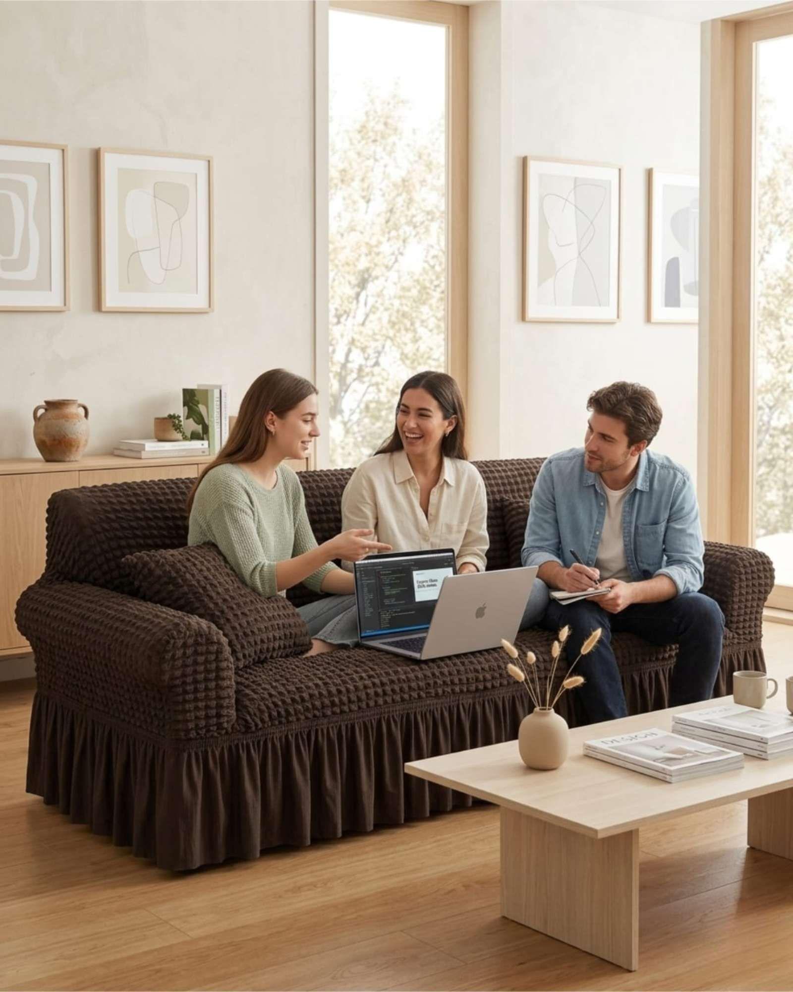 Funda de Sofa Turca de 1 Cuerpo Diseño Premium con Faldon m1-4