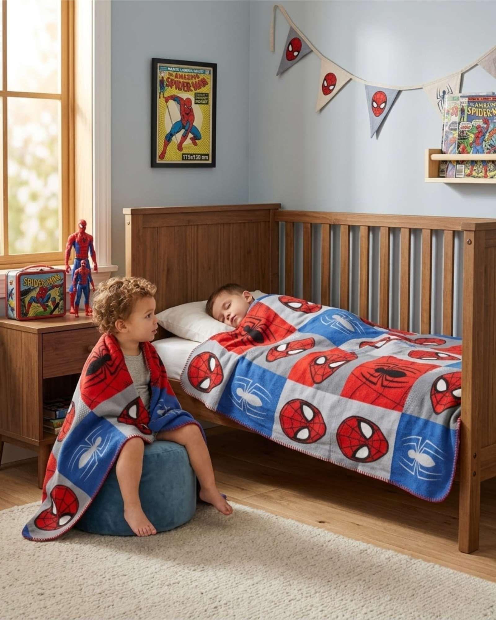 Manta Spiderman Polar Infantil Suave y Ligera -2