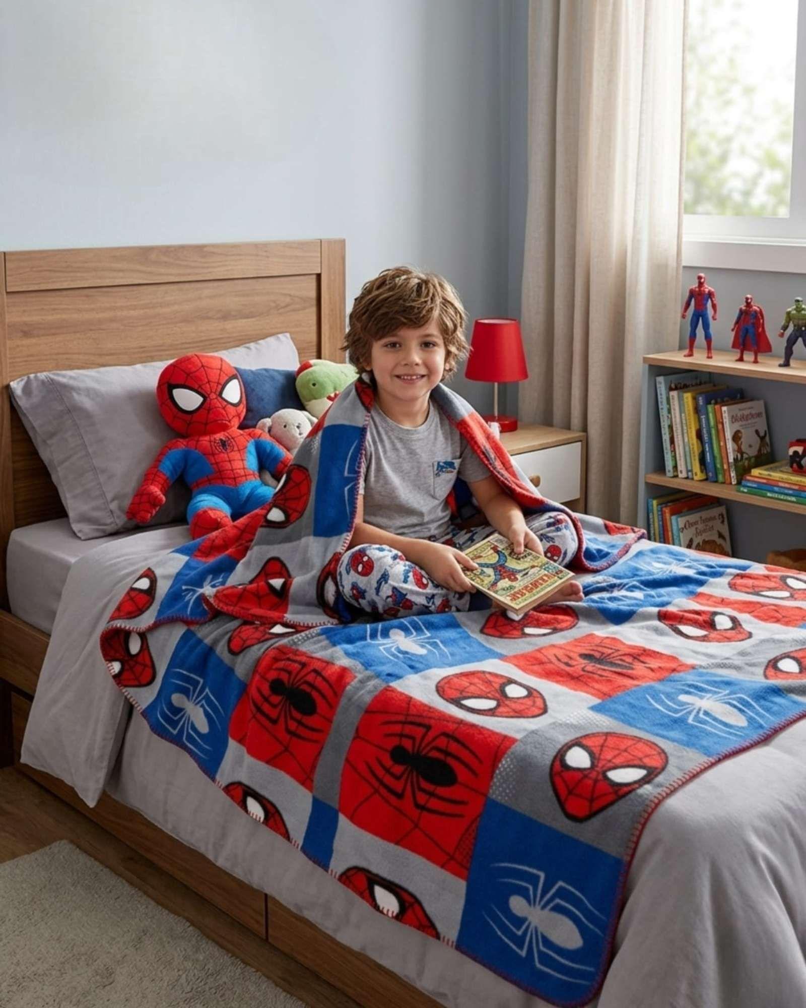 Manta Spiderman Polar Infantil Suave y Ligera -3