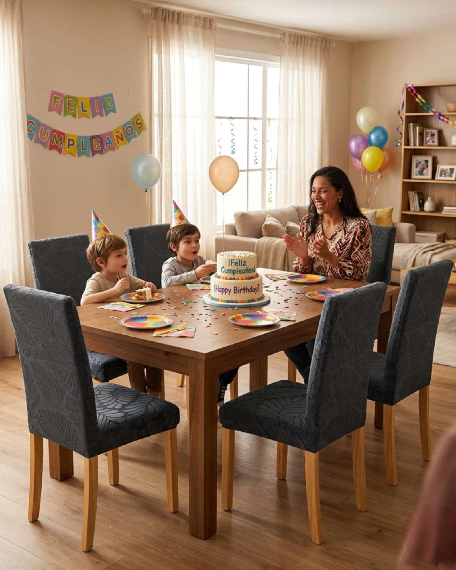 Set de 6 fundas para sillas estampado botanico M7-2