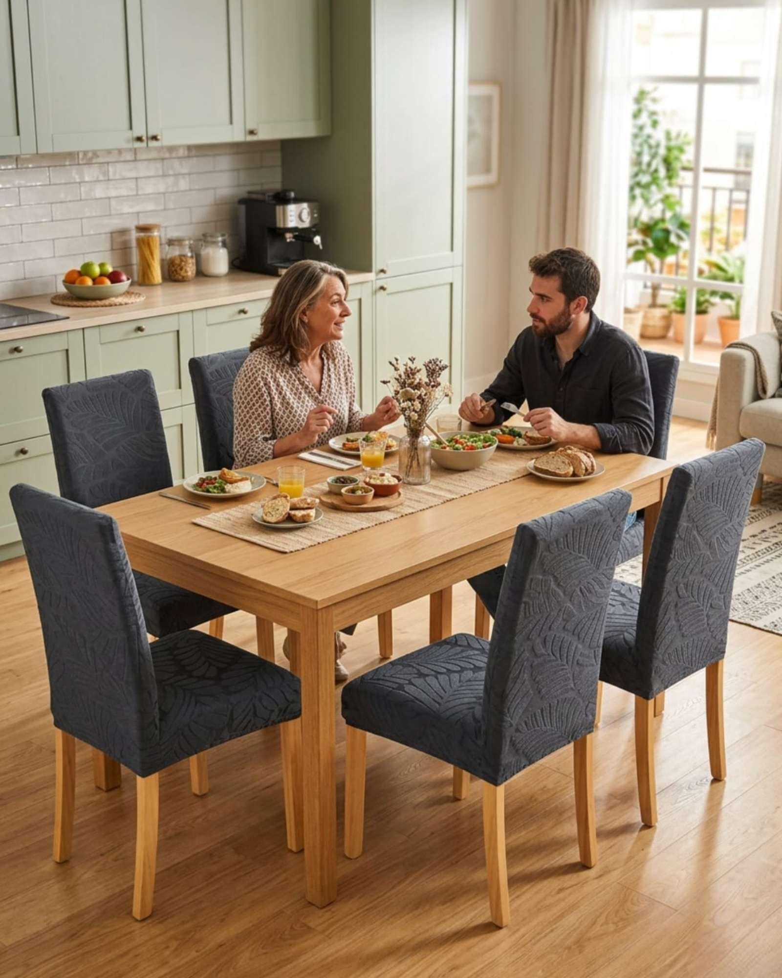 Set de 6 fundas para sillas estampado botanico M7-3