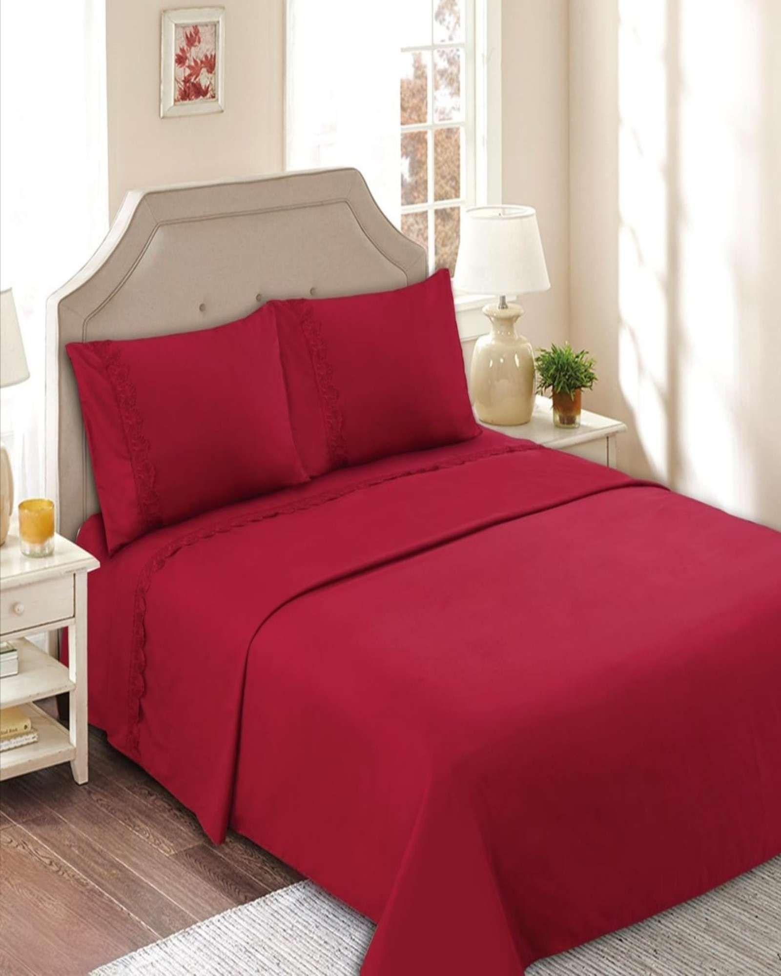 SABANAS 300 HILOS 2 PLAZA ROJO-0