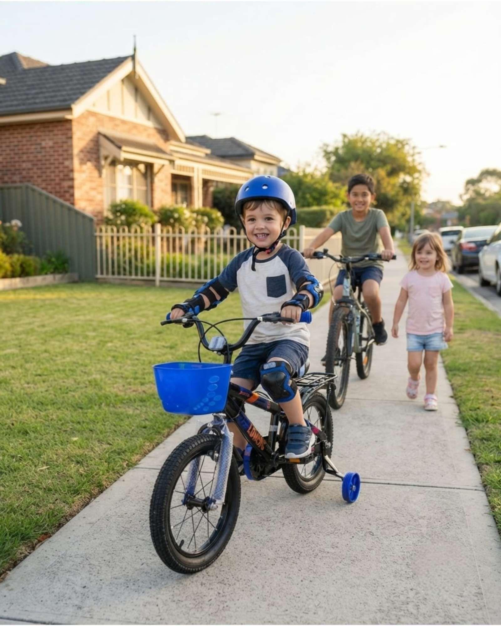 Bicicleta Para Niños Aro 14 Con Kit De Protección Y Casco 02-3
