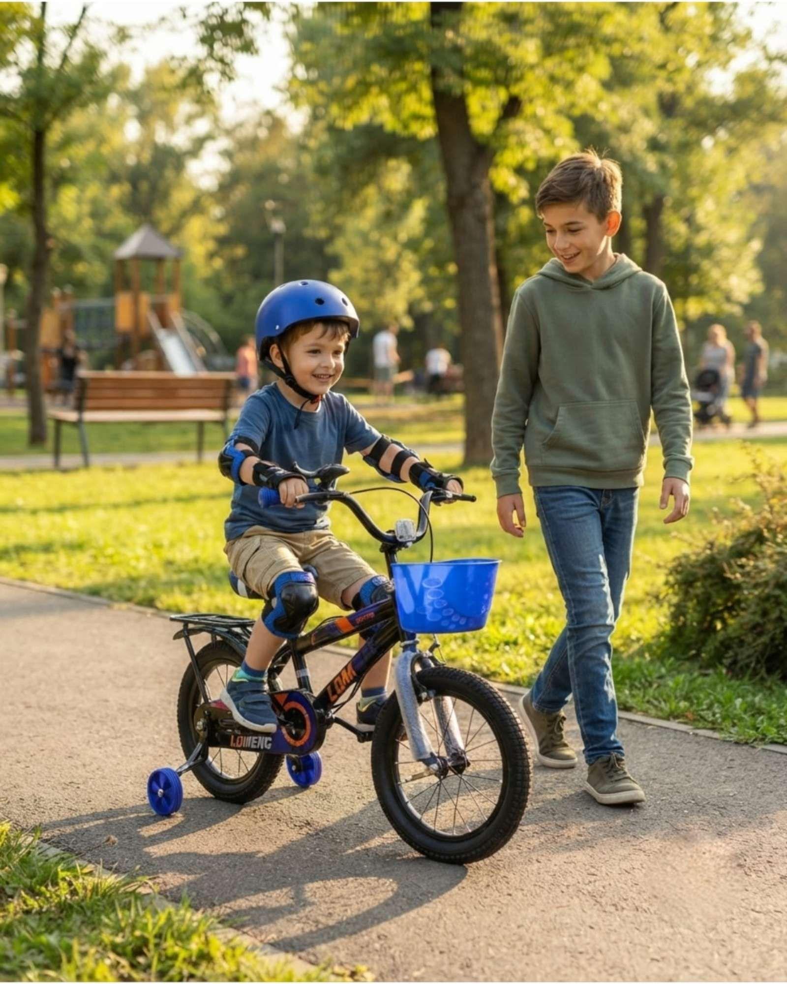 Bicicleta Para Niños Aro 14 Con Kit De Protección Y Casco 02-4