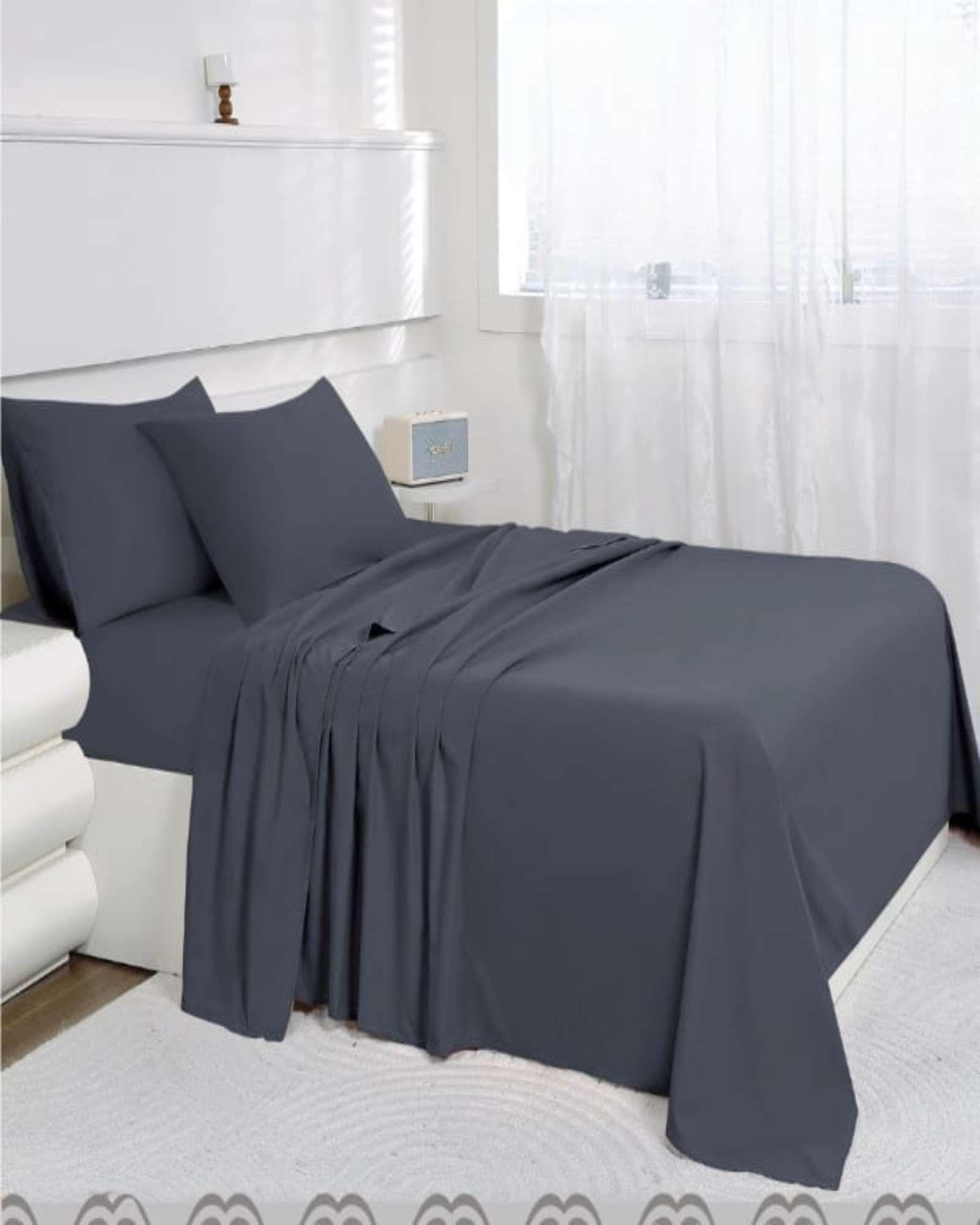 Set de Sabanas Verano Plaza y Media Gris-1