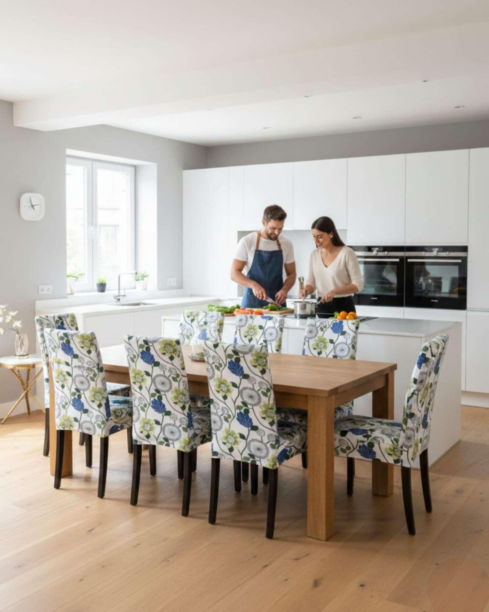 Pack de 6 fundas elasticas para sillas con diseño moderno M22-3