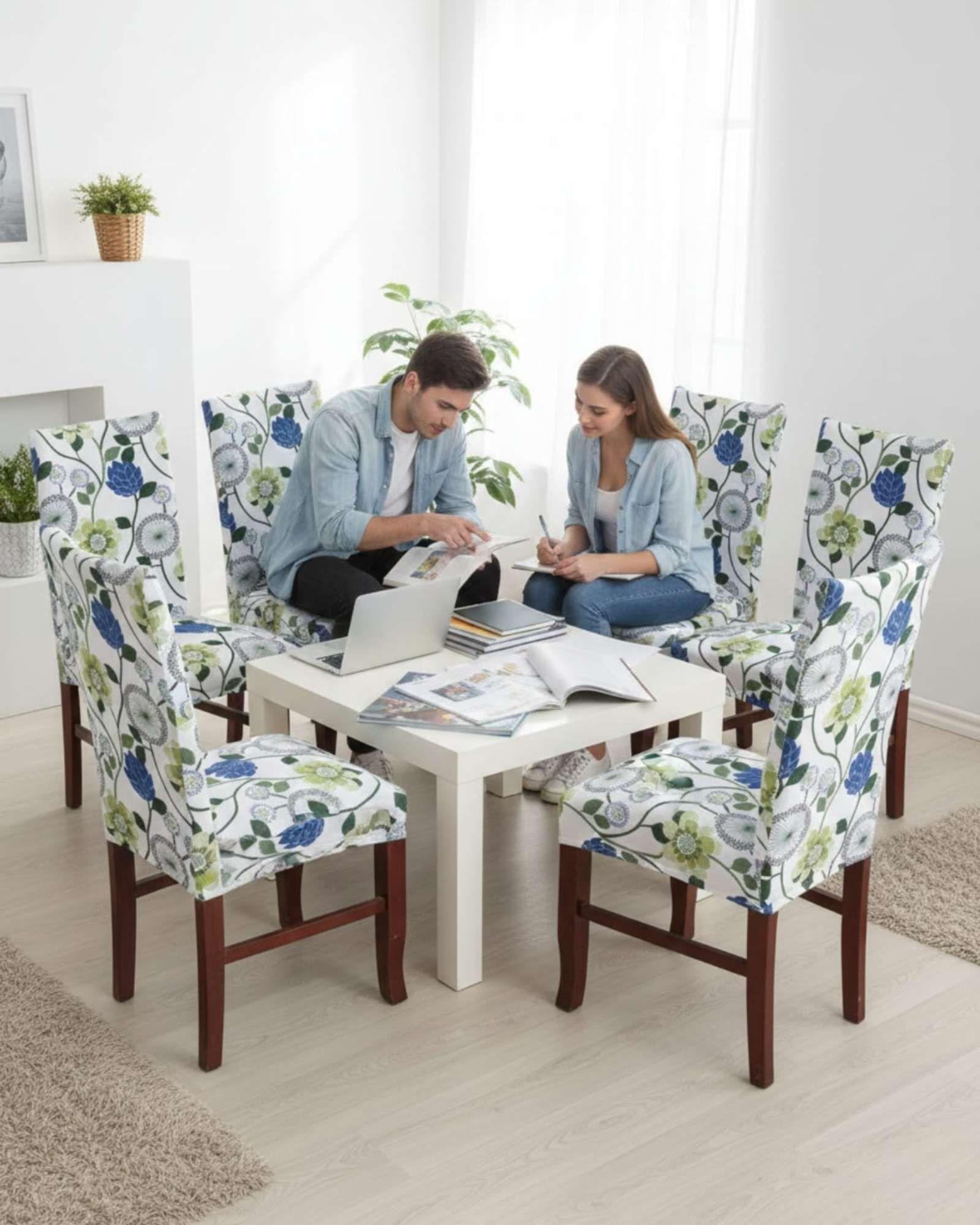 Pack de 6 fundas elasticas para sillas con diseño moderno M22-4