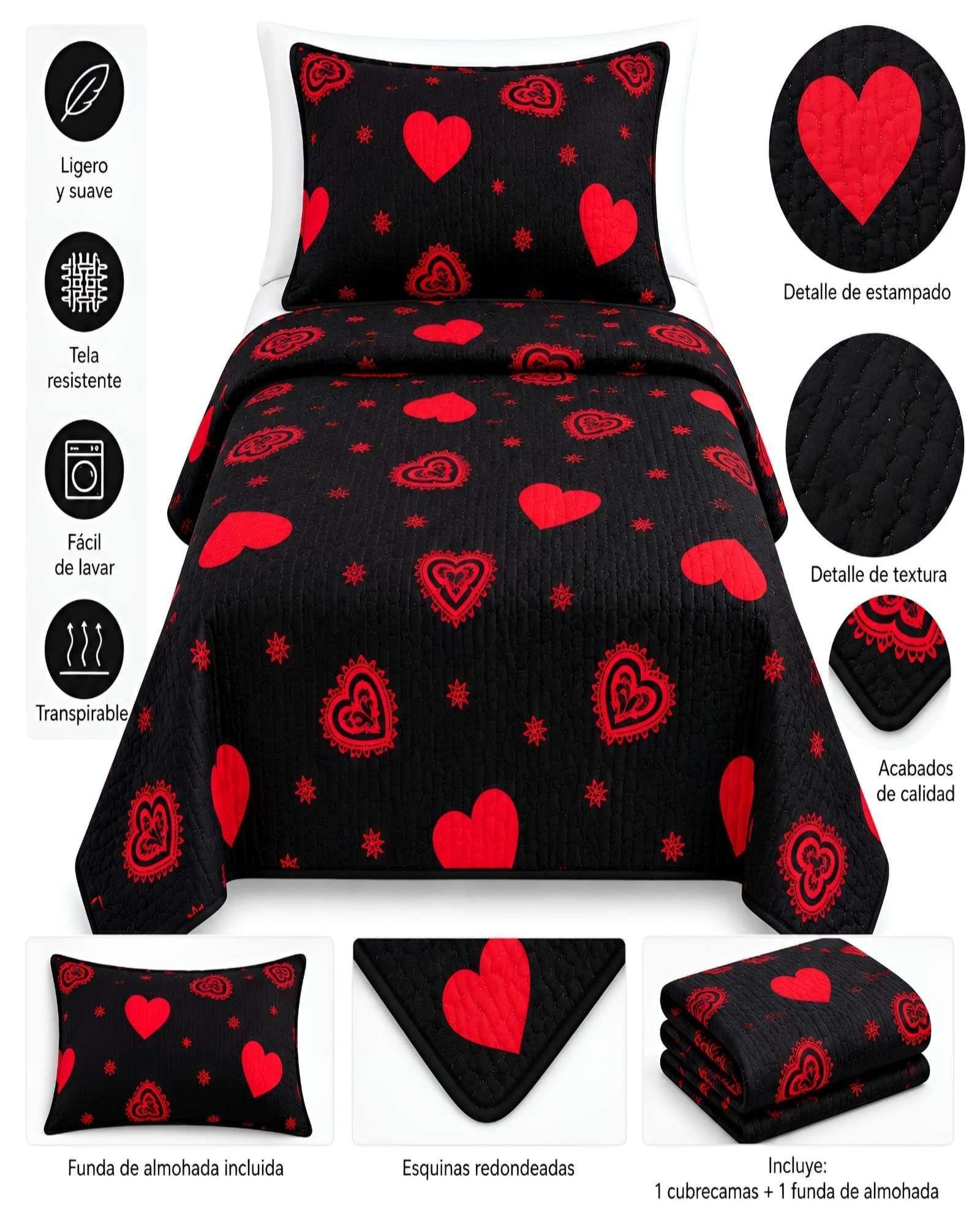 Cubrecamas Quilt Plaza Y Media Mas Almohada Textura Suave Y Fresca m5-4