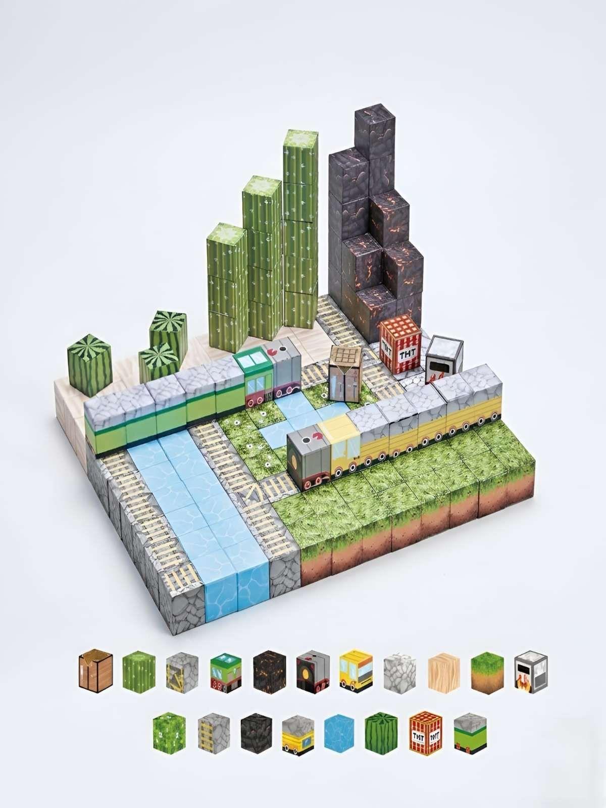 Set Bloques Magnéticos de Construcción 169 Piezas Estilo Minecraft-2