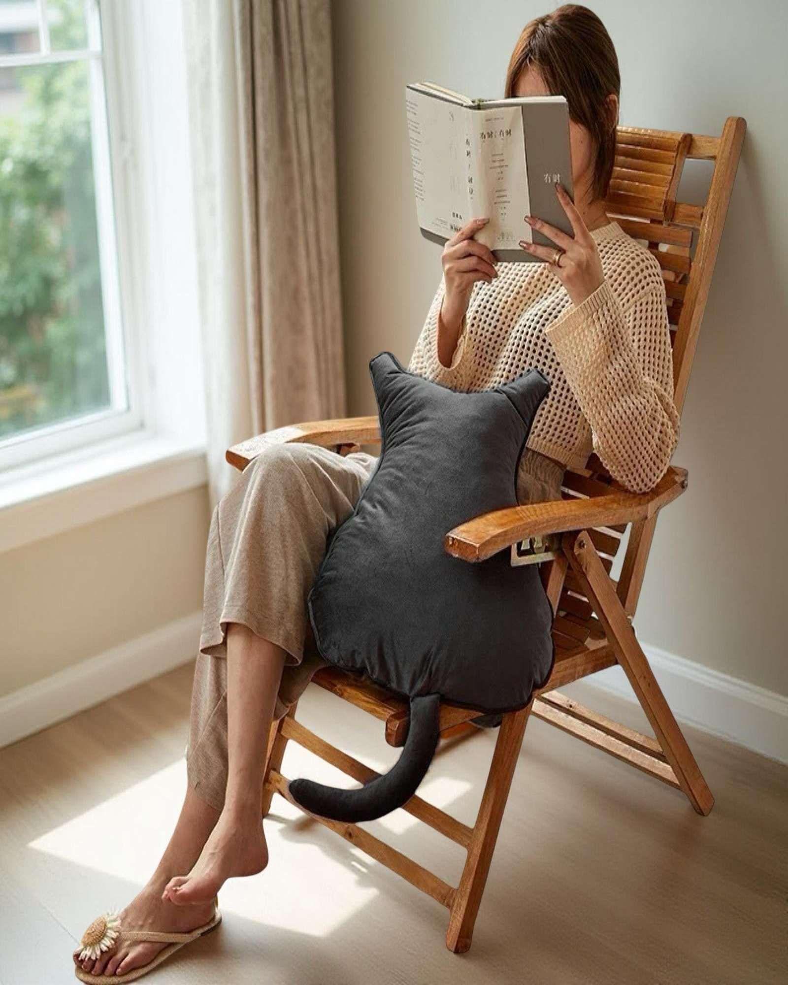 Pack de 2 Cojin Almohada de Gato Extra Suave para decorar o apego para niños Gris 01-3