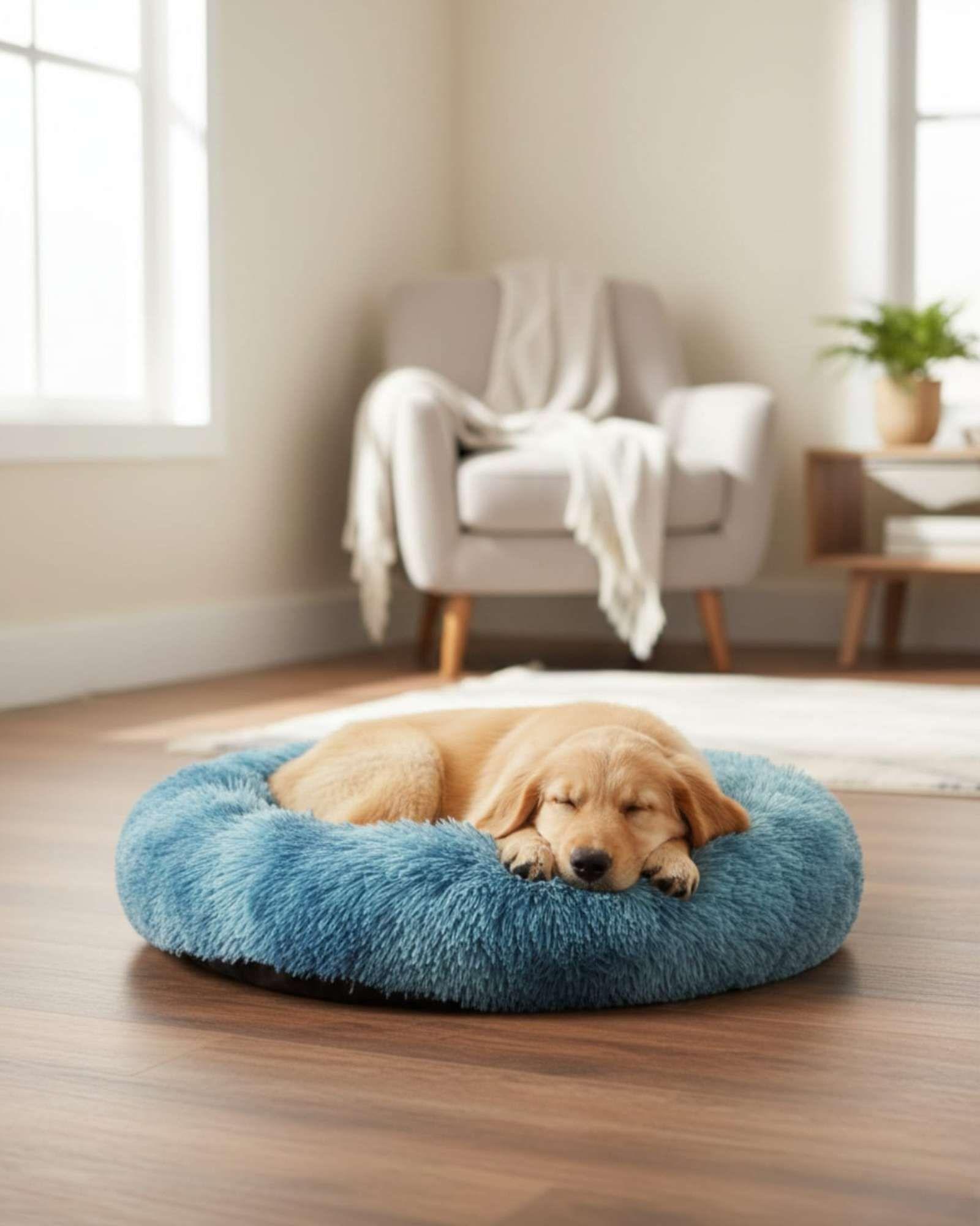 Cama Acolchada de Alta Densidad para tus mascotas 60 cm azul-4