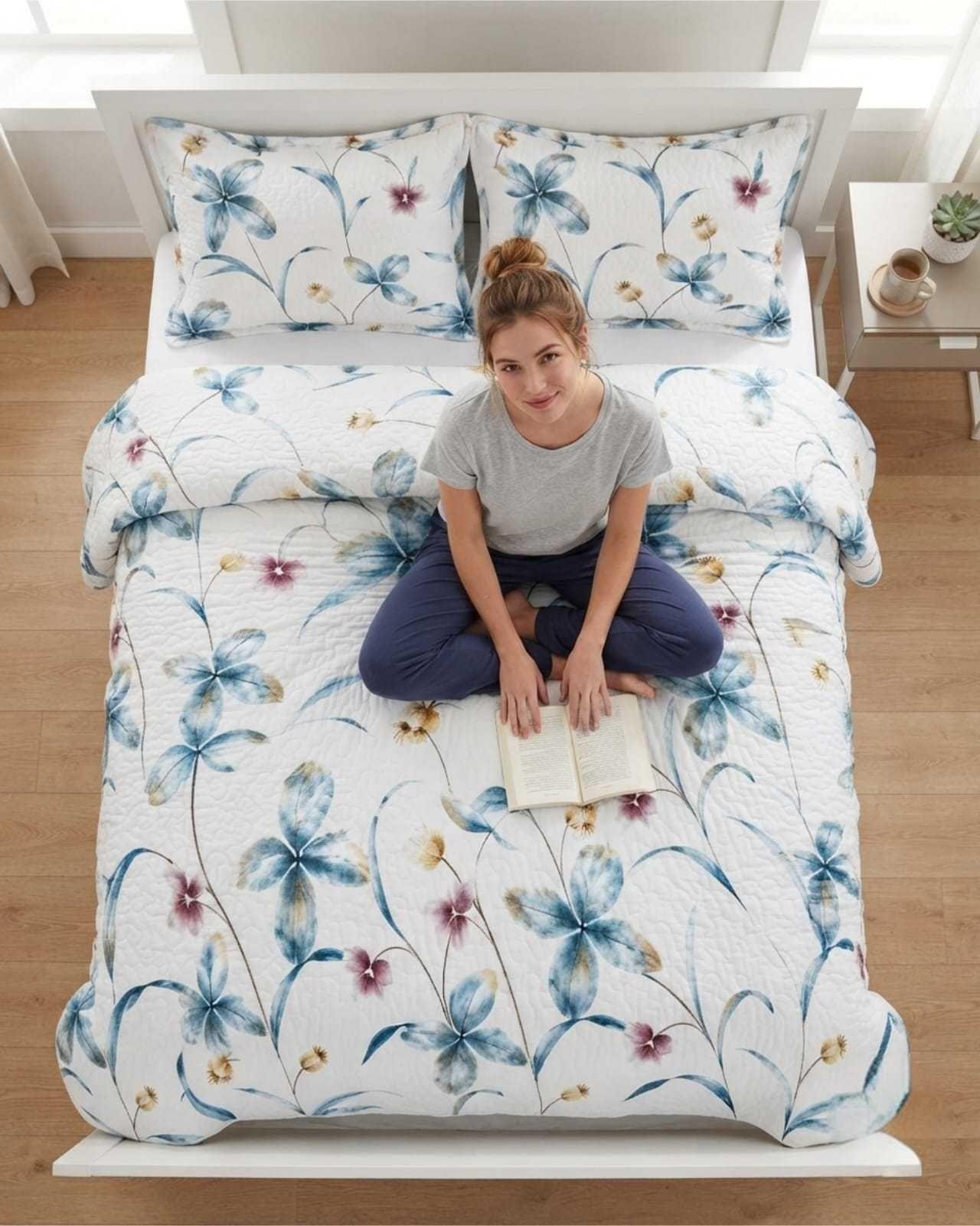 Quilt Delgado Para Verano Fresco 2 Plazas Mas Almohadas m20-1