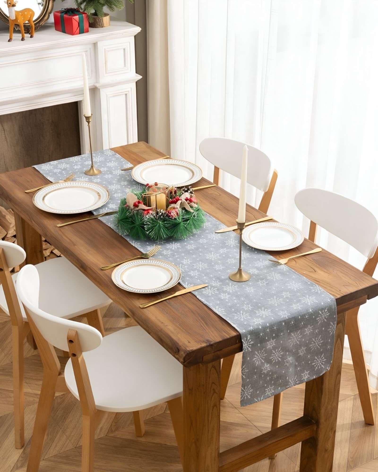 Mantel Camino de mesa diseño navidad lino 30 x 180 cm D05-2