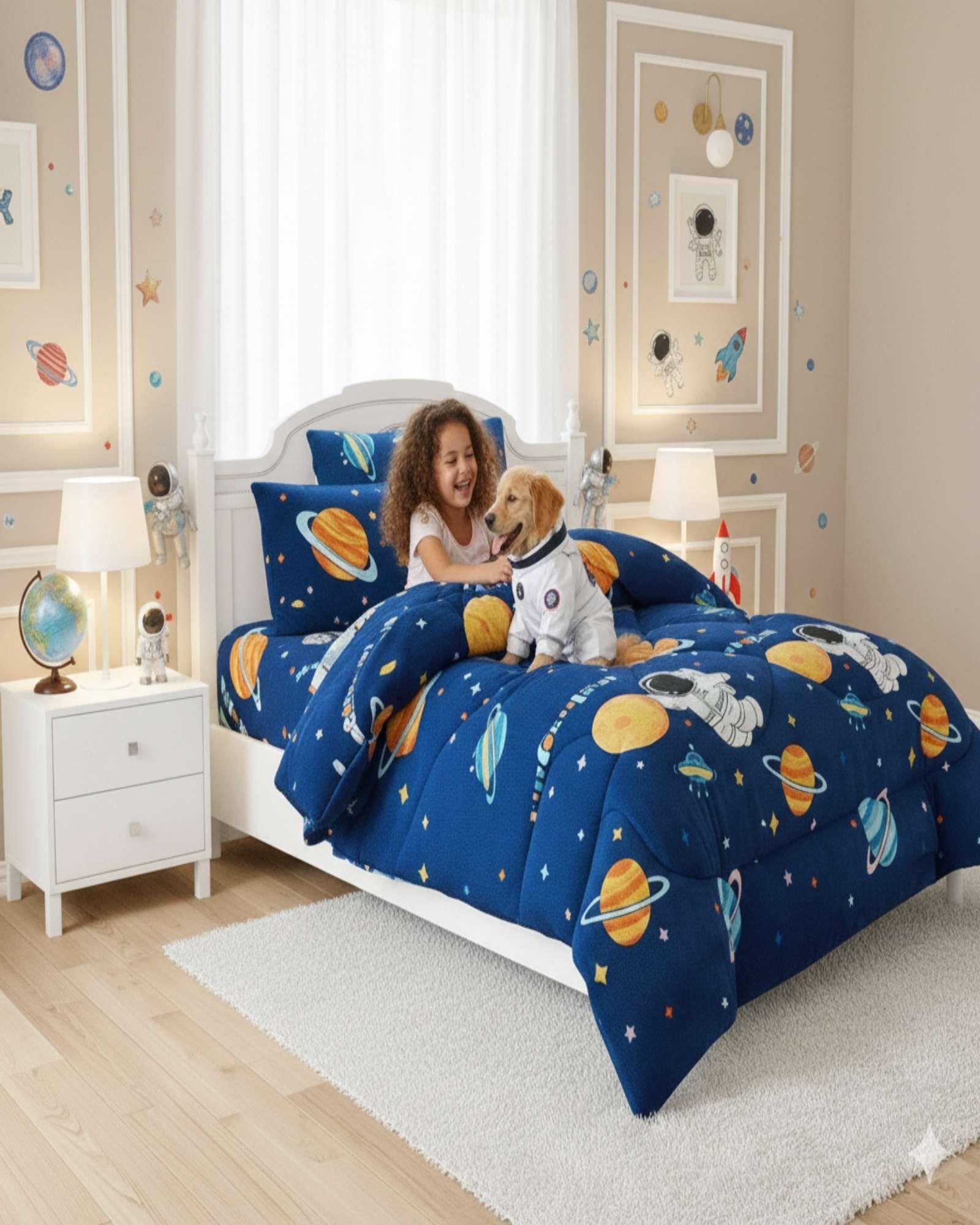 Juego de Cobertor con Chiporro mas sabana PYM NIÑA ASTRONAUTA-2