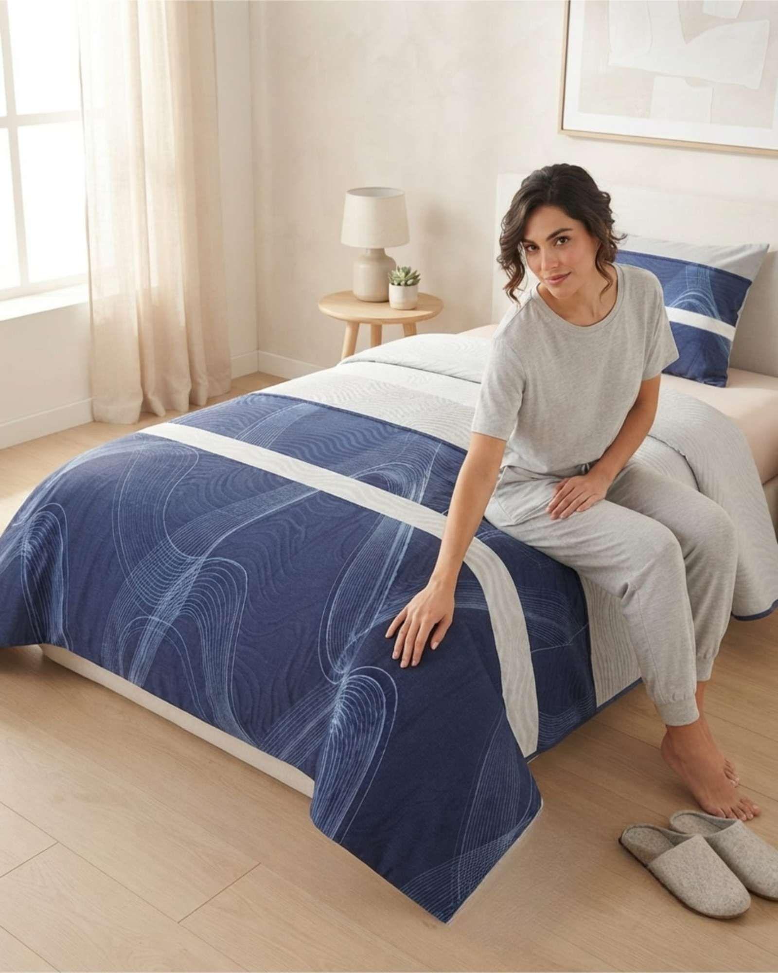 Cubrecama Quilt de Verano 1.5 Plazas Delgado + 1 Almohada 04-2
