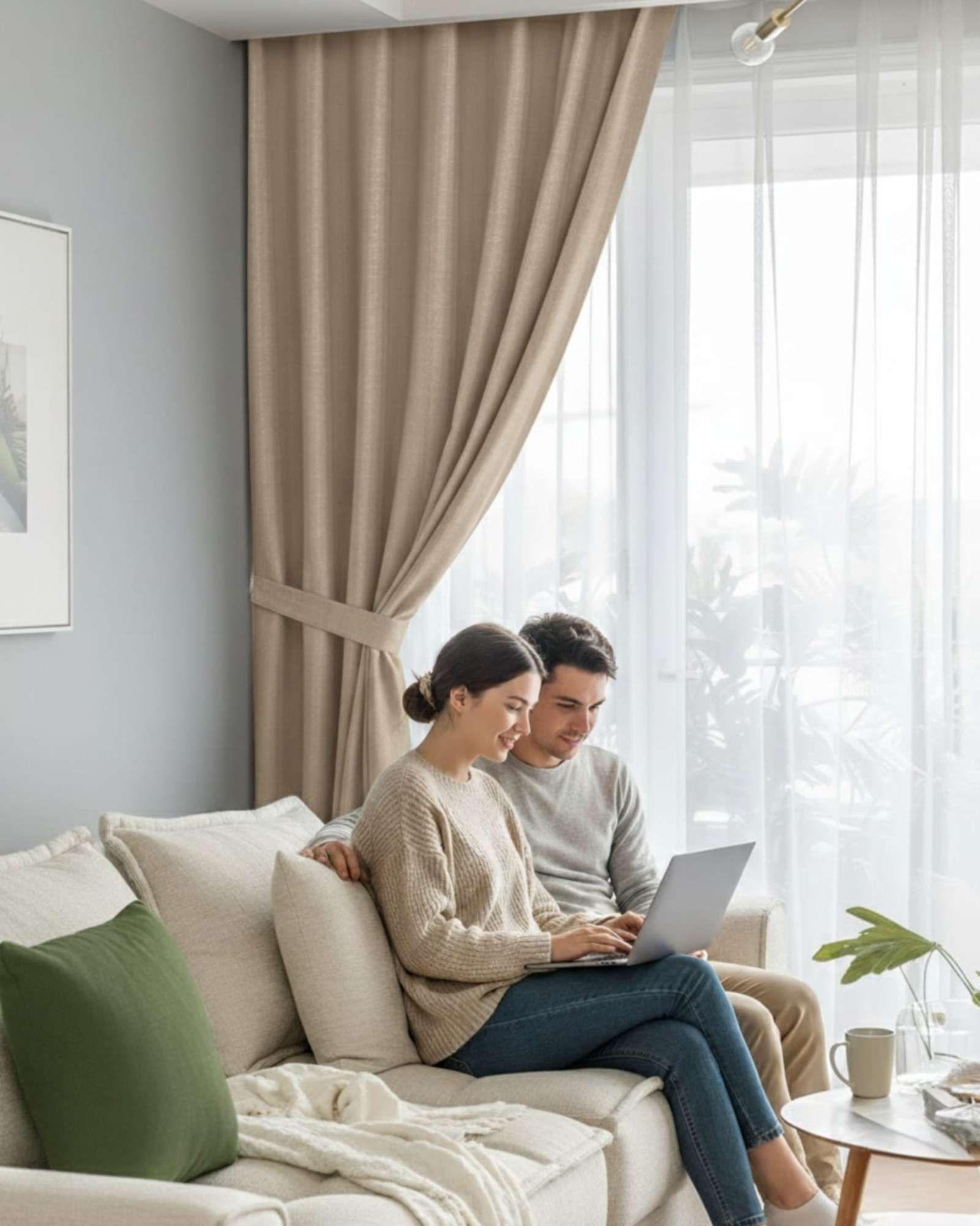 Set de Cortinas Blackout Engomadas Modernas de Lujo m2-2