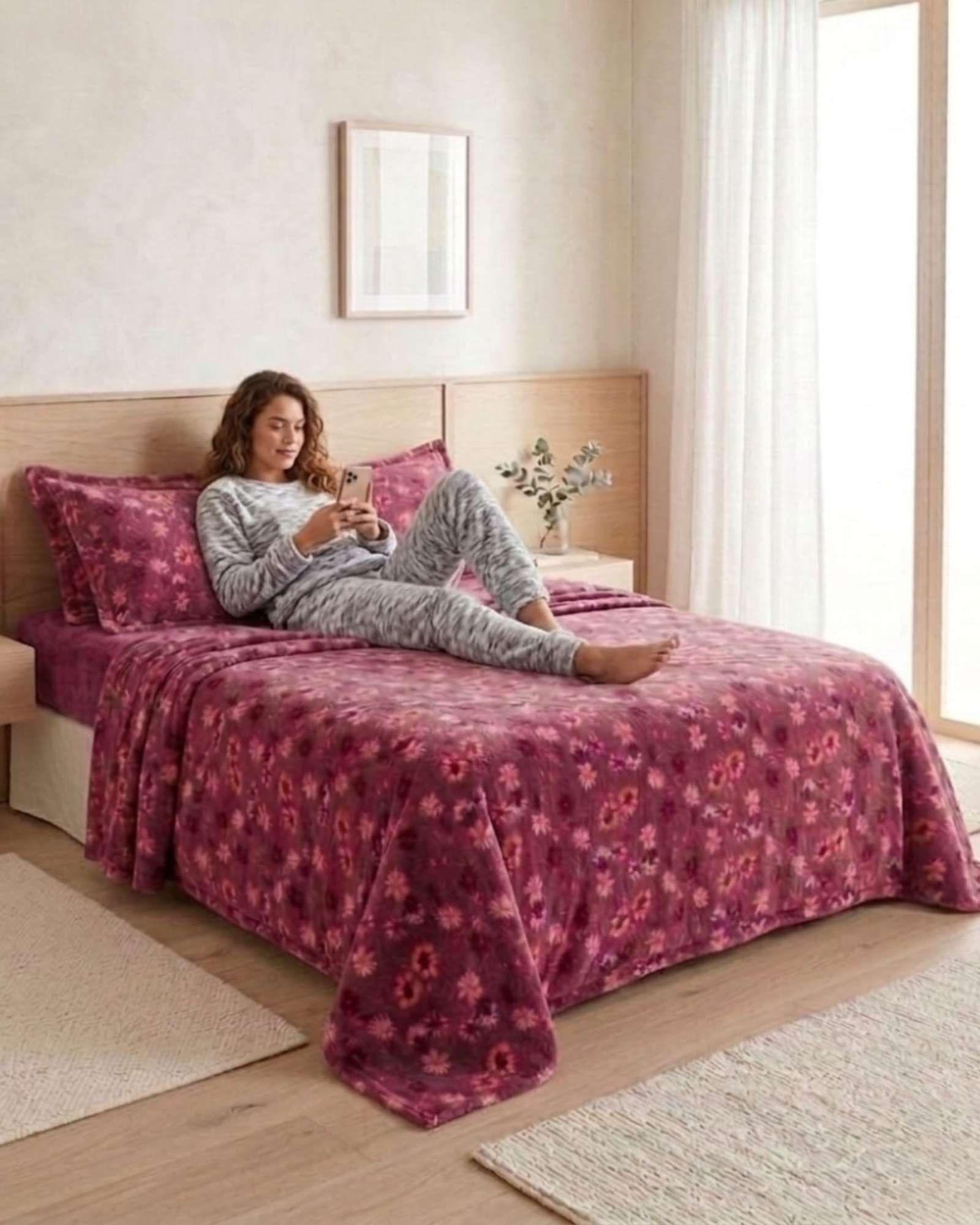 Sabanas Polar de Invierno King Estampado Premium m3-2