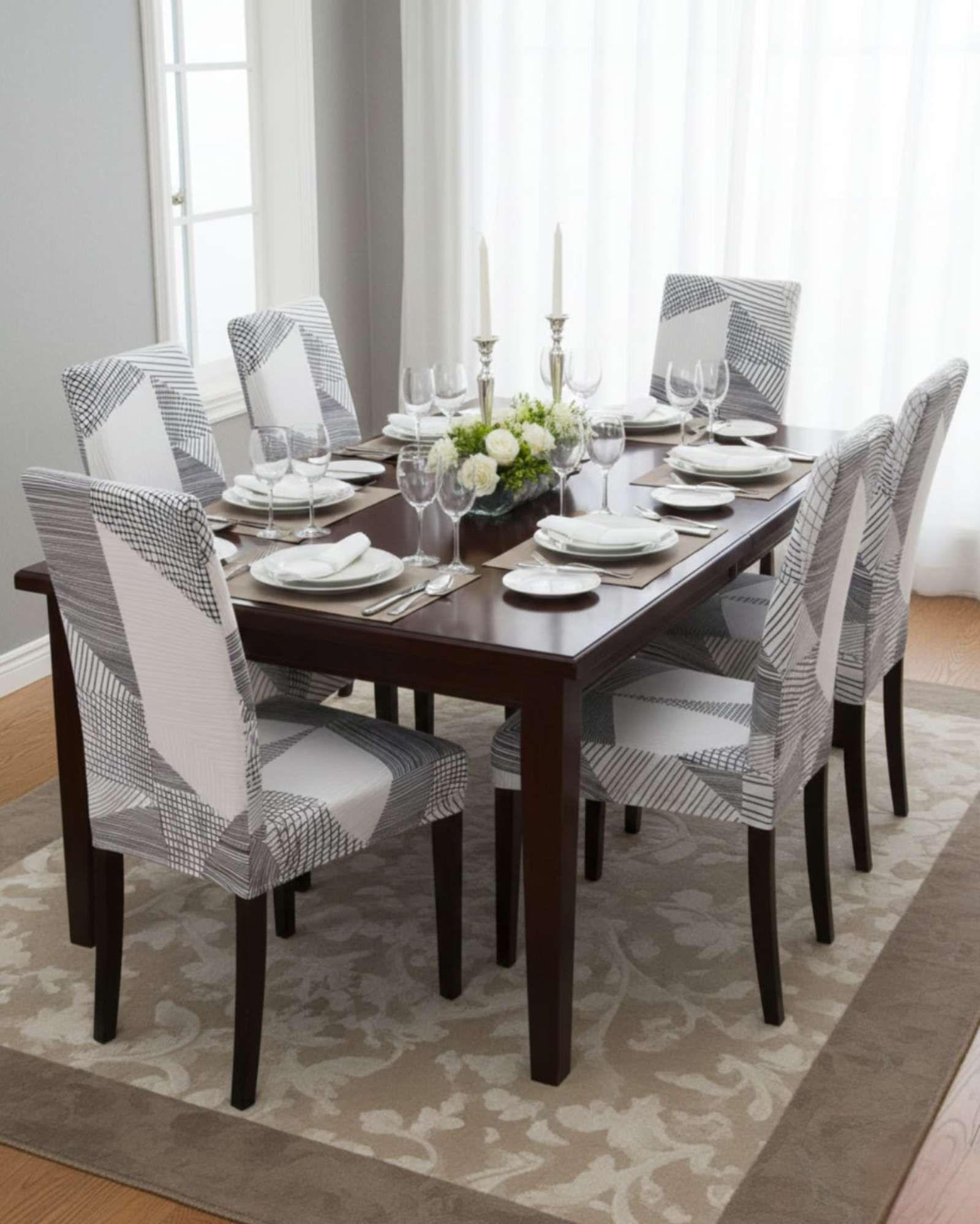 Pack de 6 fundas elasticas para sillas con diseño moderno M17-2