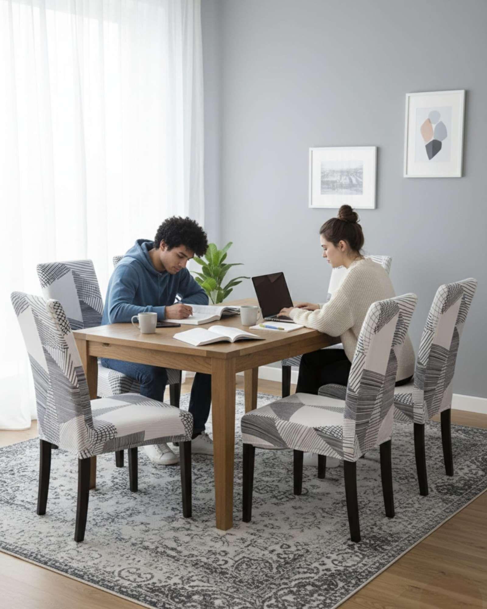 Pack de 6 fundas elasticas para sillas con diseño moderno M17-4