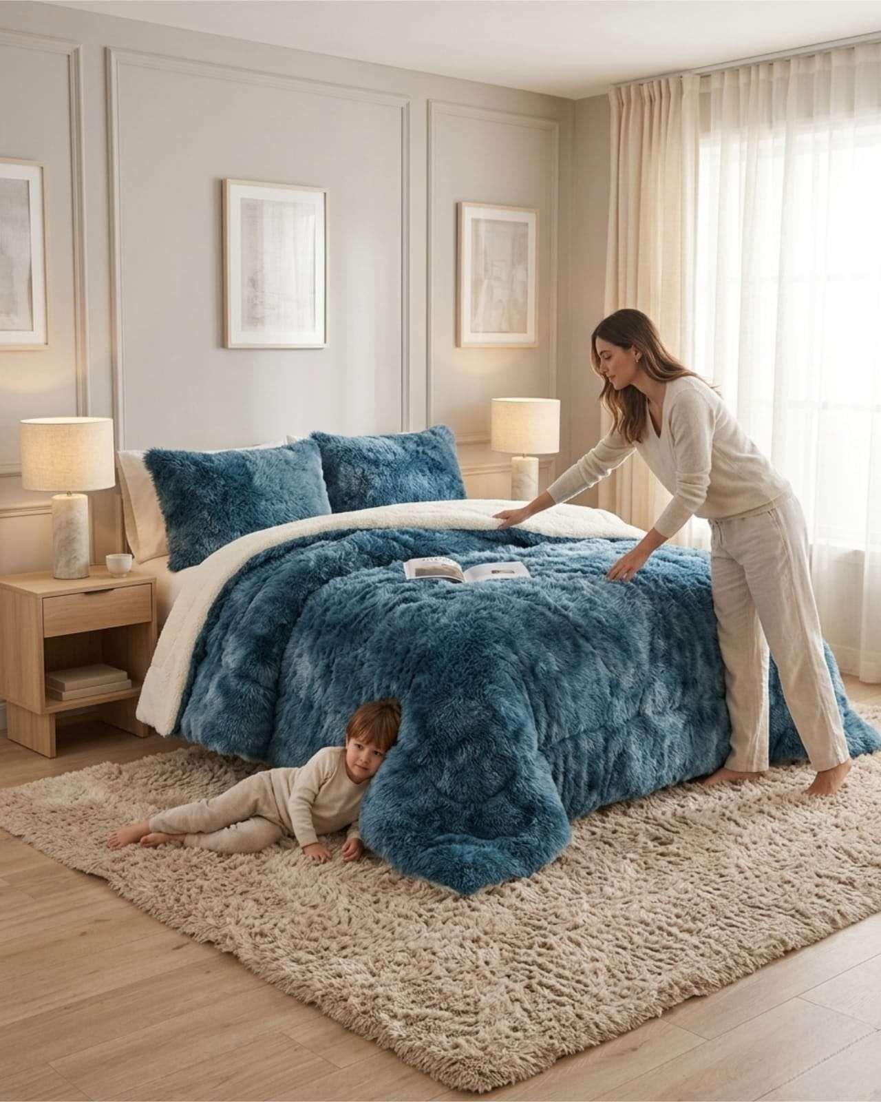 Cubre-Cama Shaggy con Chiporro – Textura Extra Suave Plaza Y Media 02-3