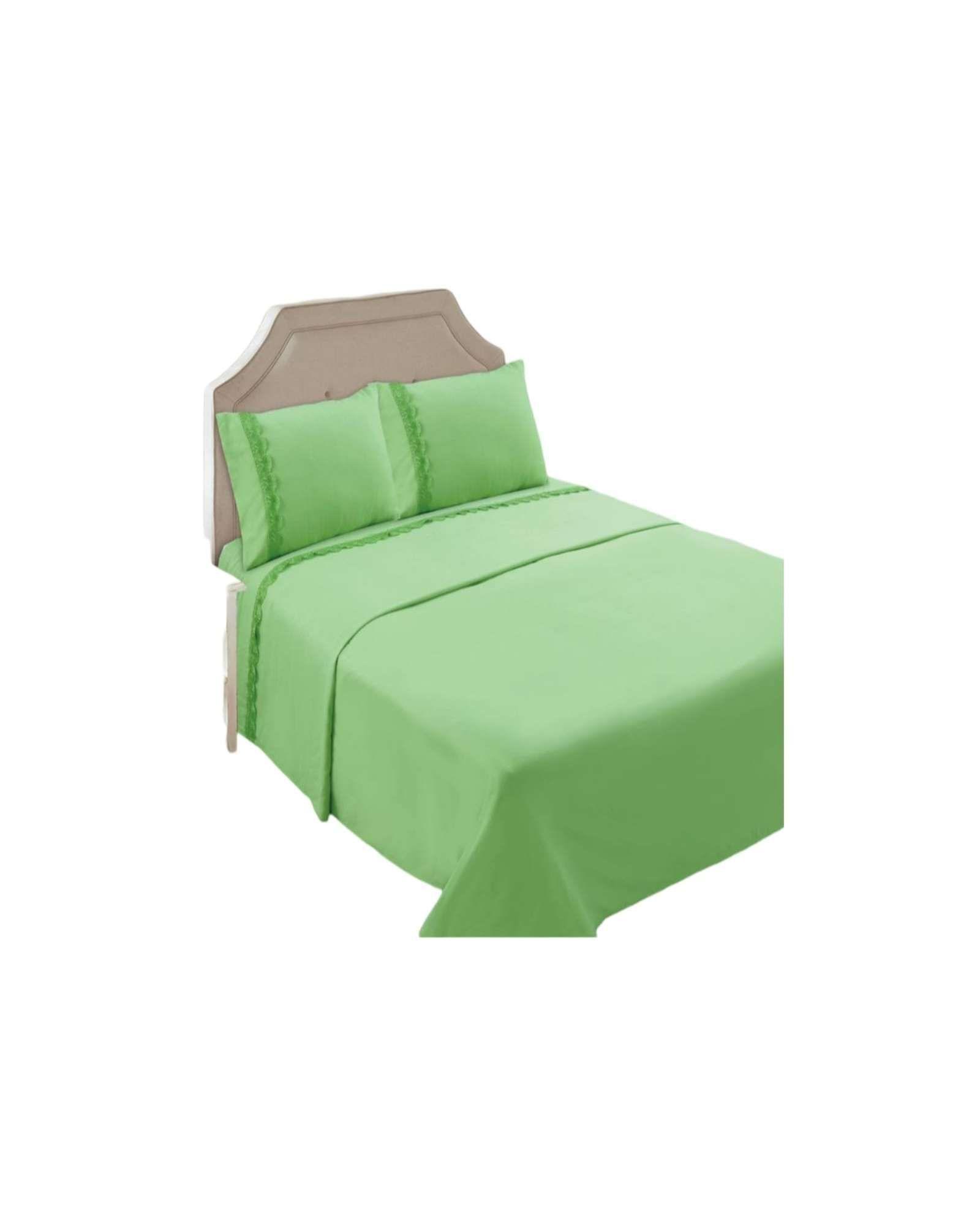 SABANAS 150 HILOS PLAZA Y MEDIA VERDE-1