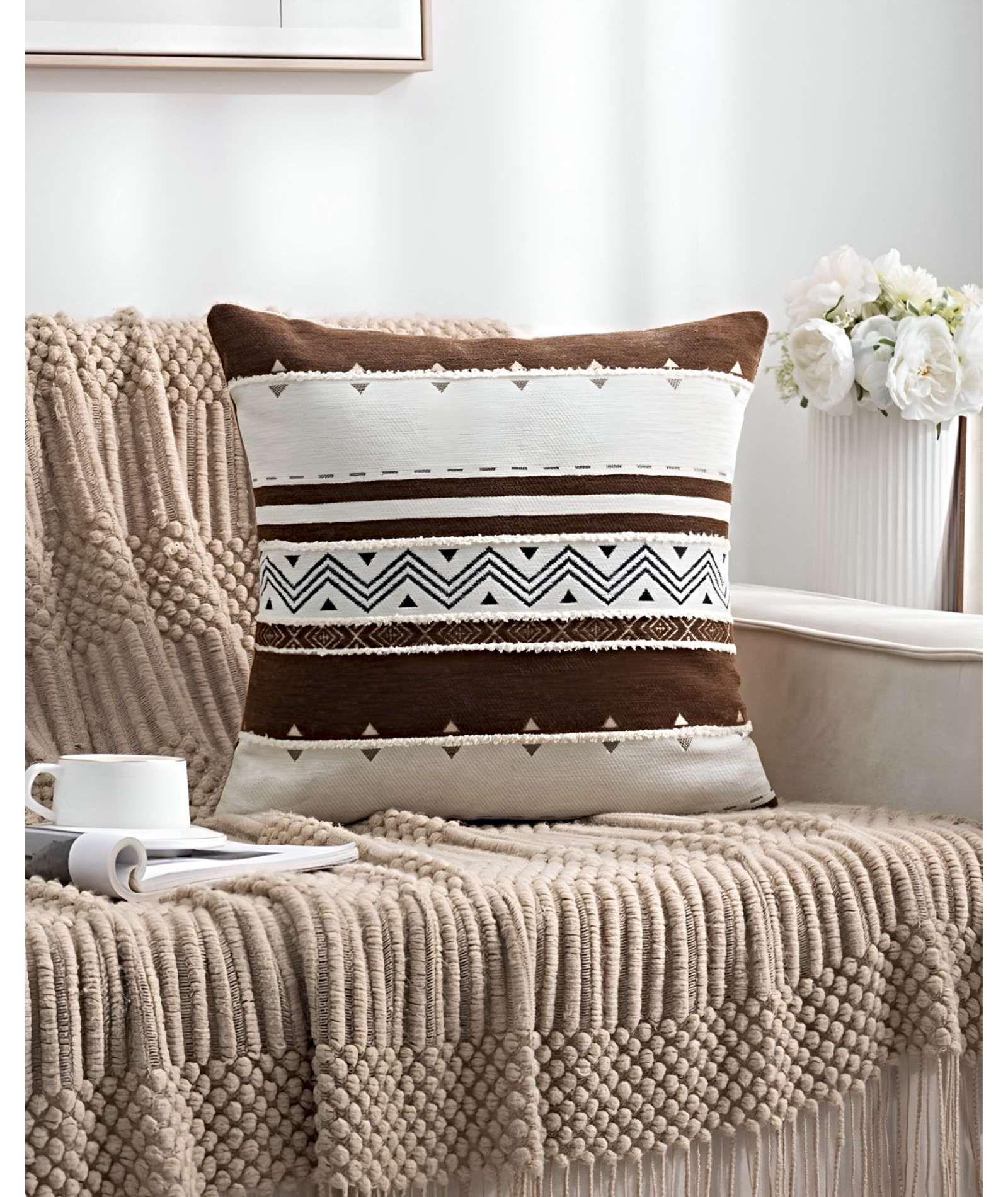 JUEGO DE 4 FUNDAS DE COJINES DISEÑO CHENILLE MANDALA A3-3