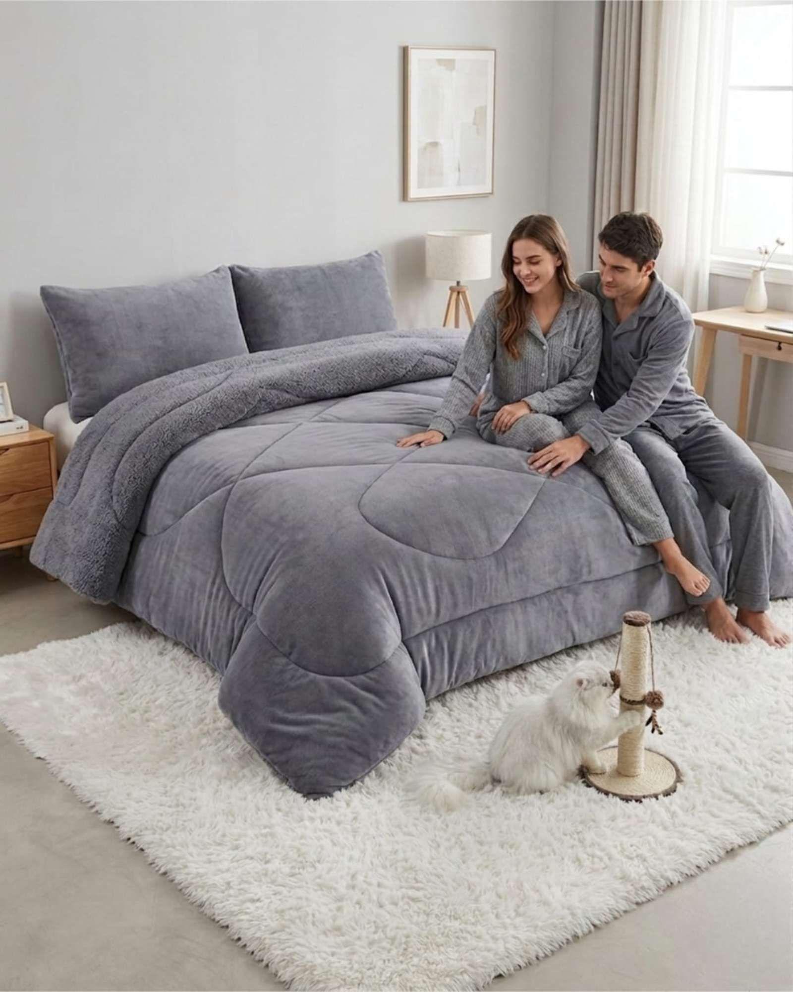 Cubrecamas Sherpa 2 Plazas Plush Ultra Suave De Lujo m9-4