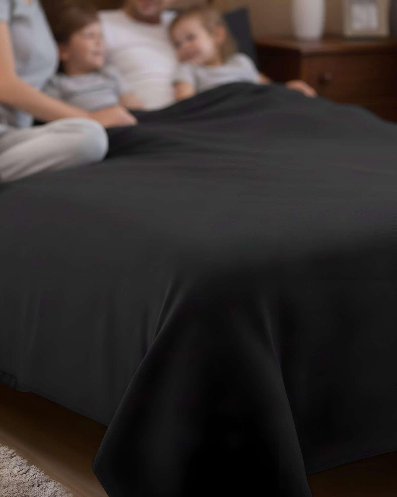 Sabana extra suave premium de polar Negra King-2