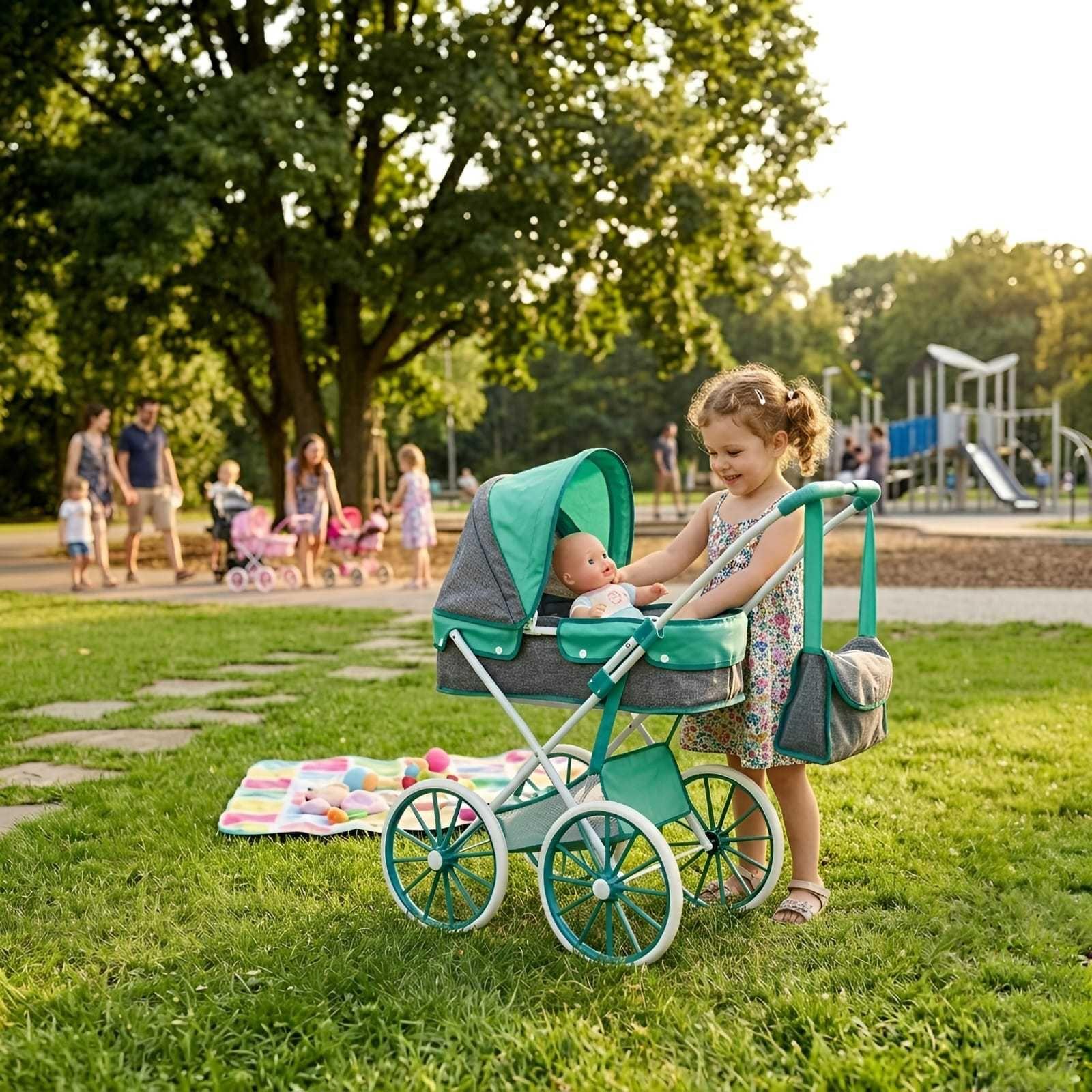 Coche De Paseo Para Muñecas Diseño Clásico + Bolso Accesorios A4-2