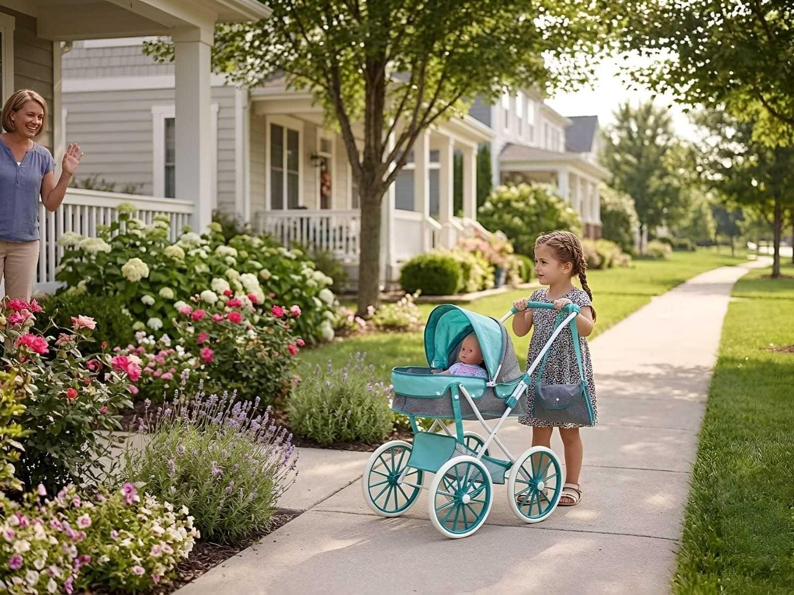 Coche De Paseo Para Muñecas Diseño Clásico + Bolso Accesorios A4-3