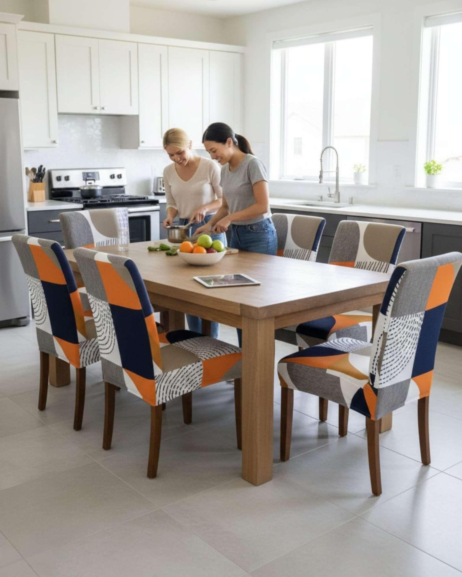 Pack de 6 fundas elasticas para sillas con diseño moderno M16-3