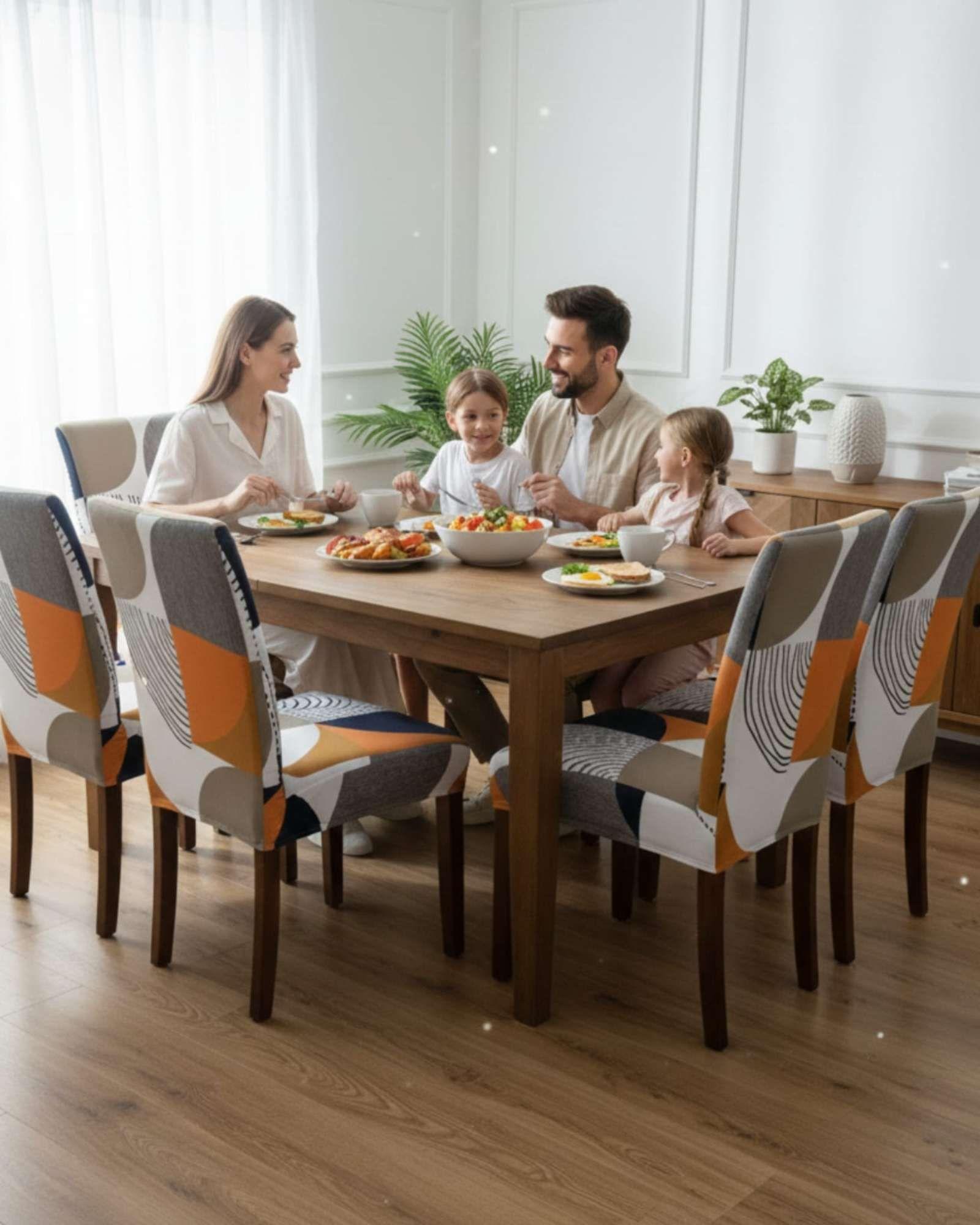 Pack de 6 fundas elasticas para sillas con diseño moderno M16-4