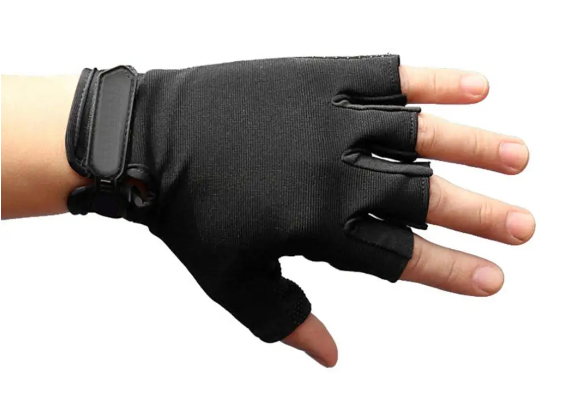 GUANTES PRIMERA CAPA MEDIOS DEDOS - NEGRO-2