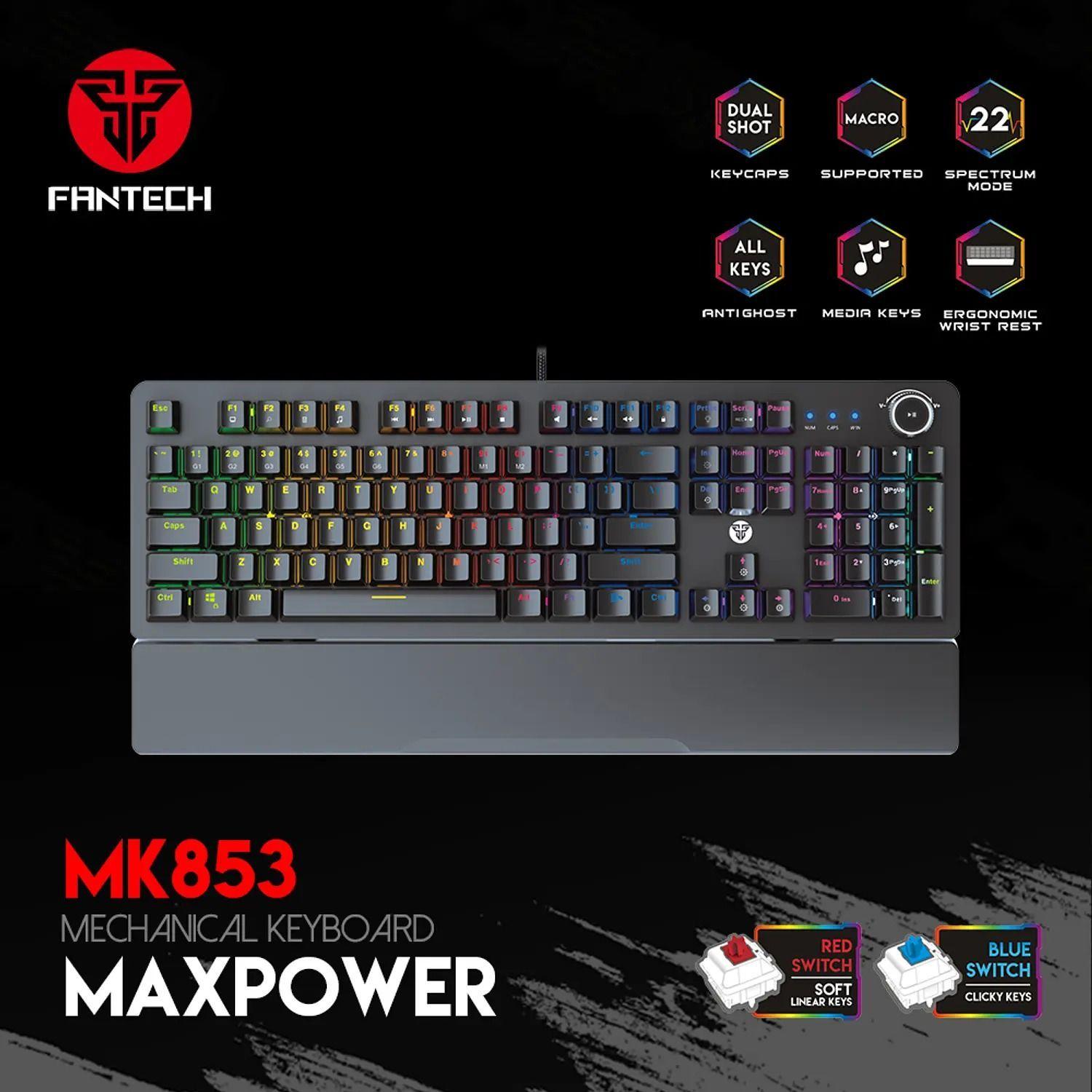 Teclado Gamer Fantech Maxpower Mk853 Negro Sw Red Español-2