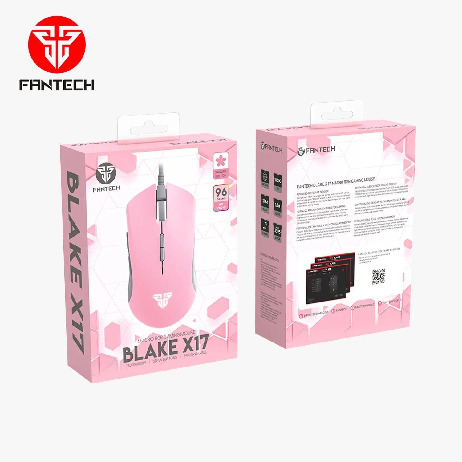 Mouse Gamer Fantech Blake X17 Sakura Edition Pink-4