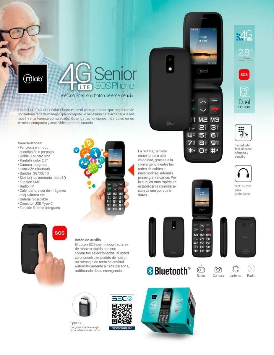 Teléfono Senior Phone Sos 4g Lte Mlab-5