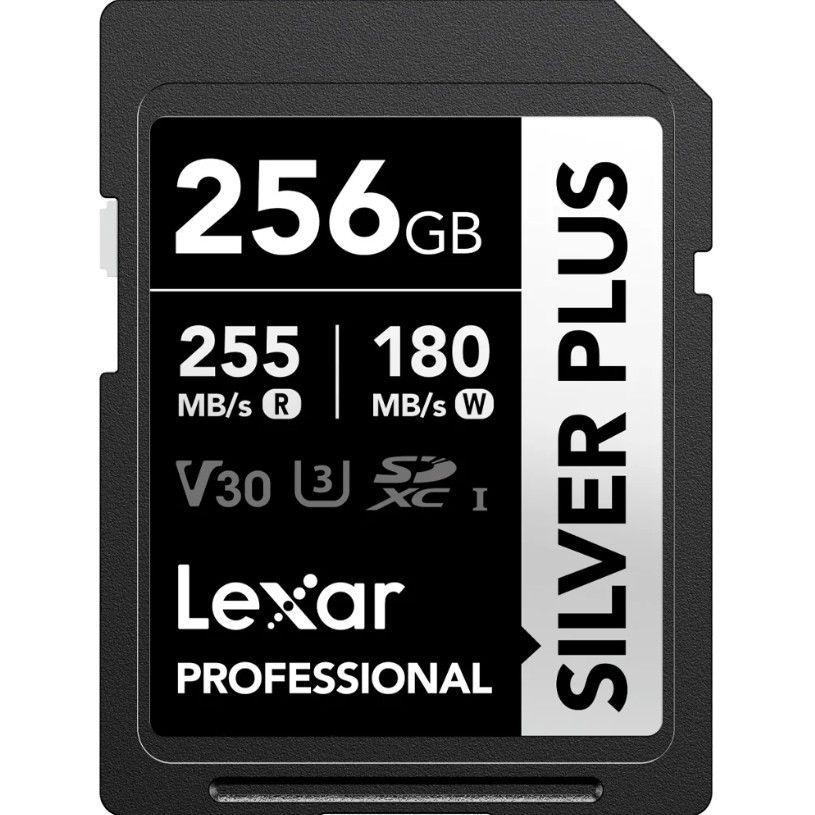 Tarjeta de memoria LEXAR 256GB SILVER PLUS SDXC UHS I V30 255 180MB-3