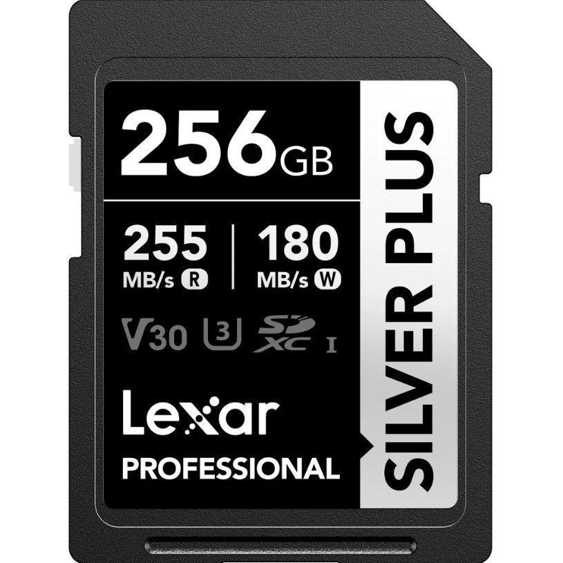 Tarjeta de memoria LEXAR 256GB SILVER PLUS SDXC UHS I V30 255 180MB-3