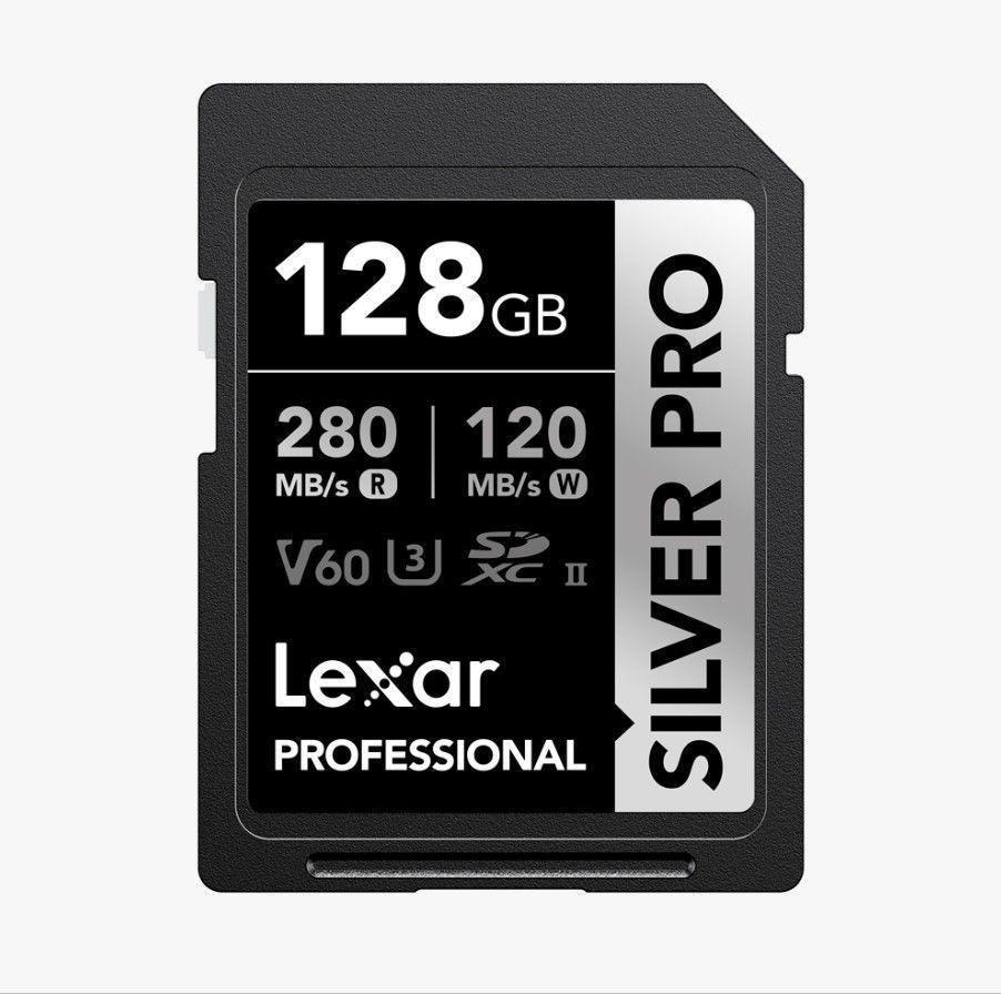 Tarjeta de memoria LEXAR 128GB SDXC UHS II 280 120V60 4K SILVER PRO-1