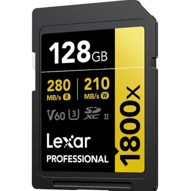 Tarjeta de memoria Lexar 128GB 1800x UHS II SDXC V60-2