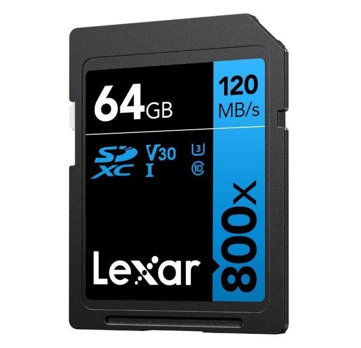 Tarjeta de Memoria SD Lexar 64GB 800x 120MBS V30 UHS I SDXC-0