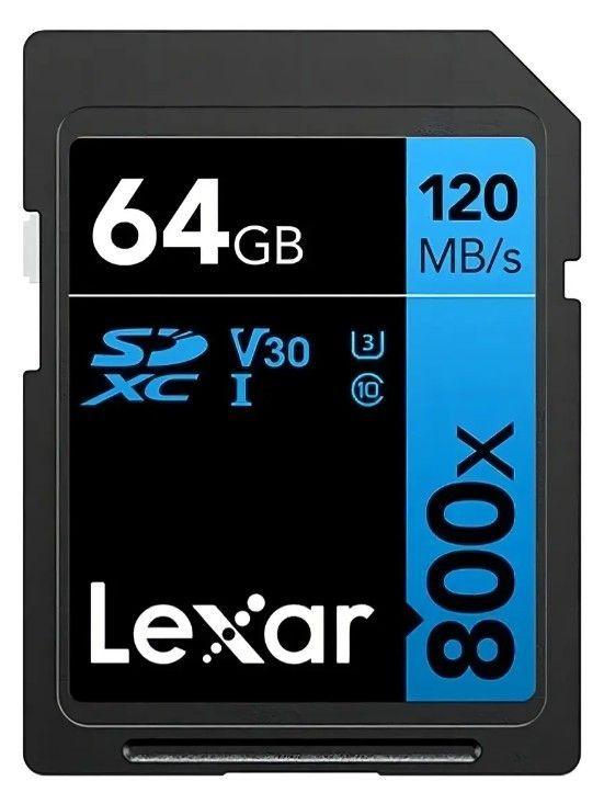 Tarjeta de Memoria SD Lexar 64GB 800x 120MBS V30 UHS I SDXC-1
