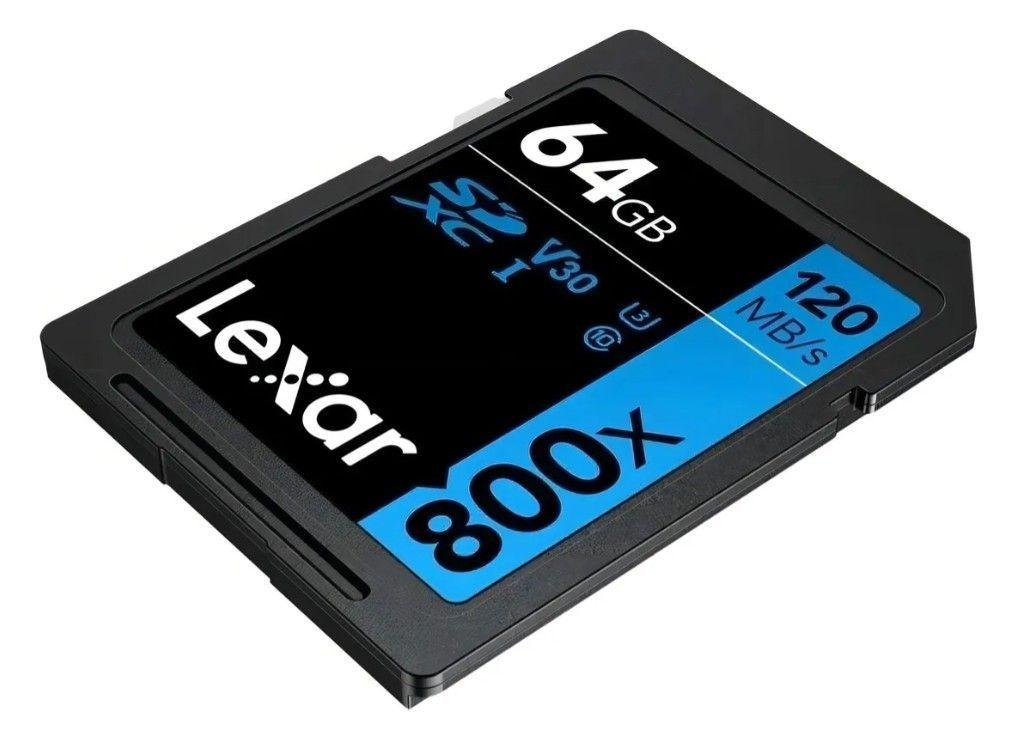 Tarjeta de Memoria SD Lexar 64GB 800x 120MBS V30 UHS I SDXC-2