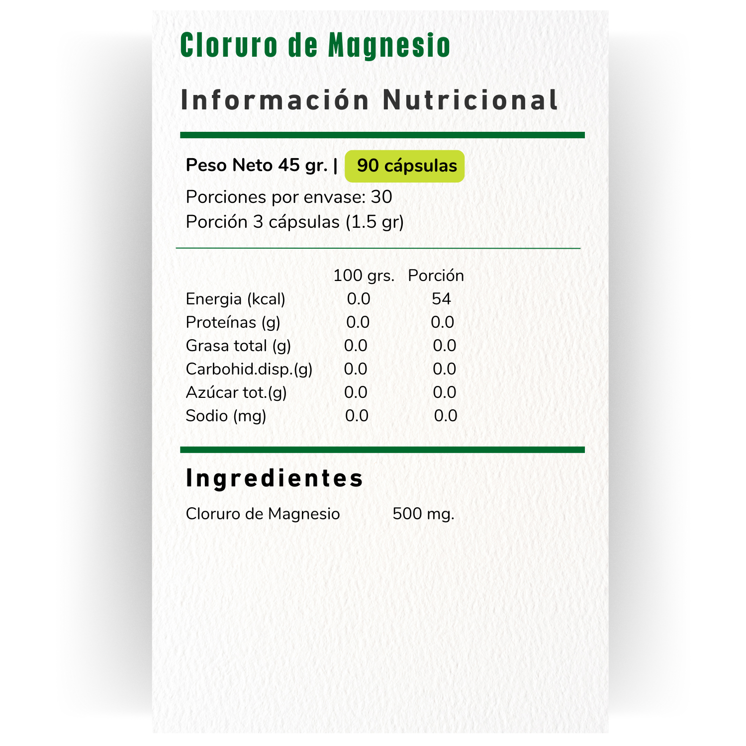 2 X CLORURO MAGNESIO 500 MG 90 CAPSULAS VITAMINA GREEN-1