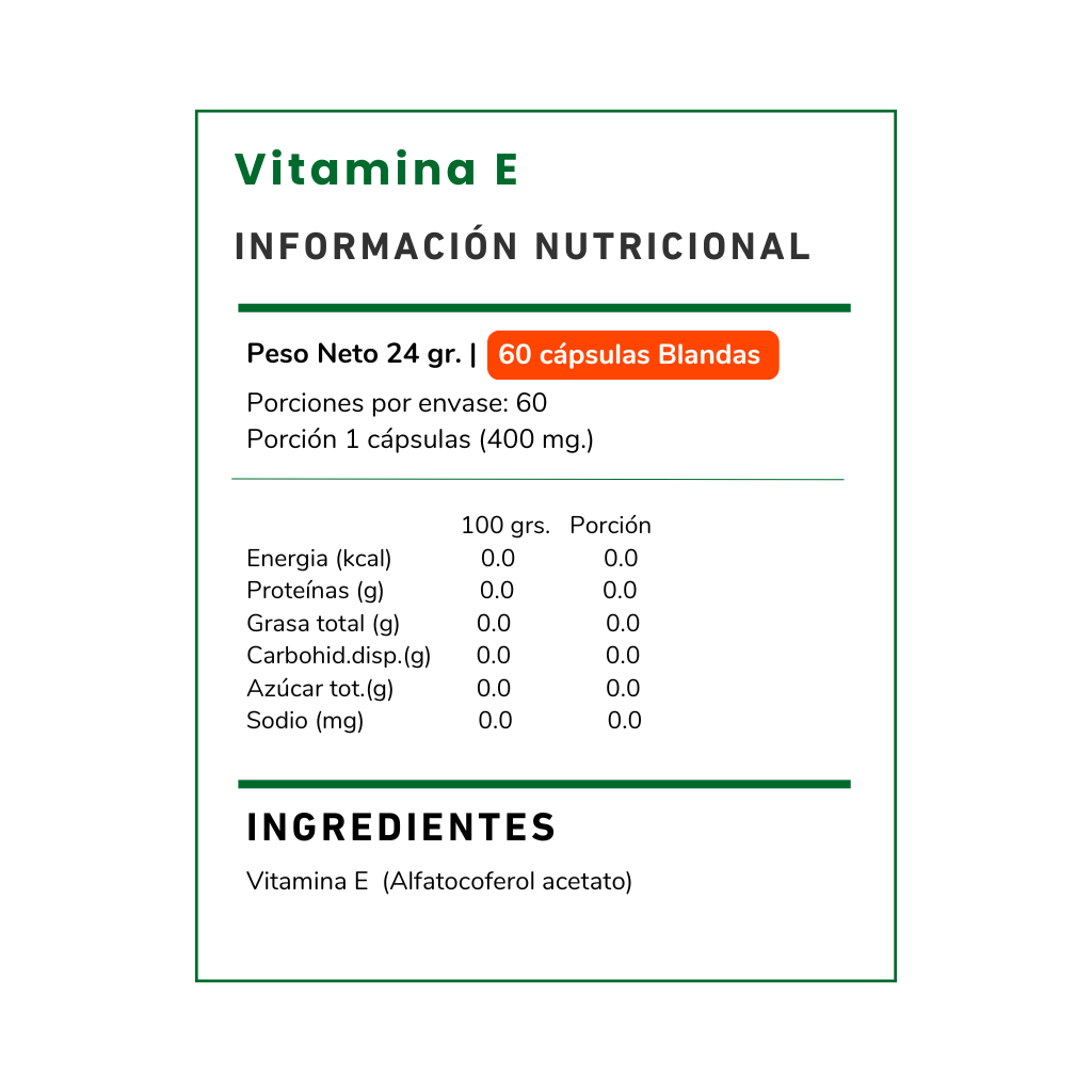 Vitamina E 600 UI - Antioxidante y Tocoferol - 60 Cápsulas Blandas-1