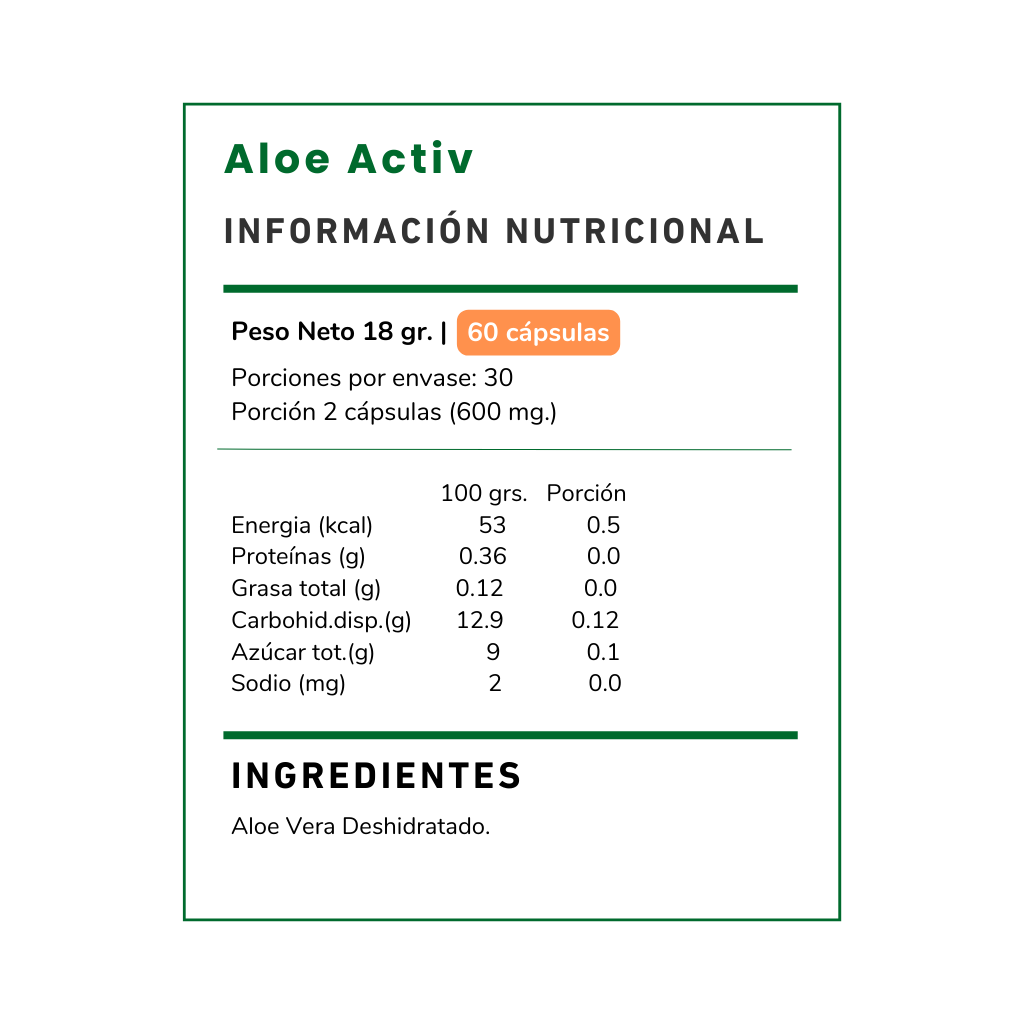 Aloe Activ Suplemento 300 mg - 60 cápsulas-1