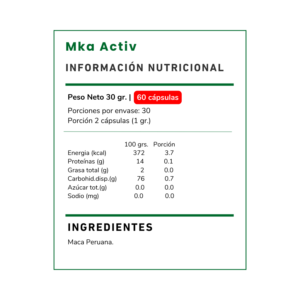 Mka Activ Suplemento 500 mg - 60 cápsulas Logrado-1